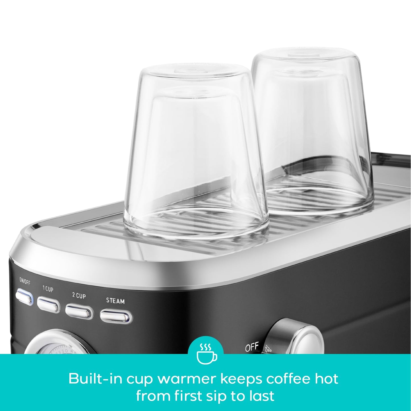 CASABREWS CM5418 Espresso Machine 20 Bar, Compact Espresso Maker with Steam Milk Frother, Stainless Steel Coffee Machine with 34oz Removable Water Tank for Cappuccino, Small Latte Machine, Silver