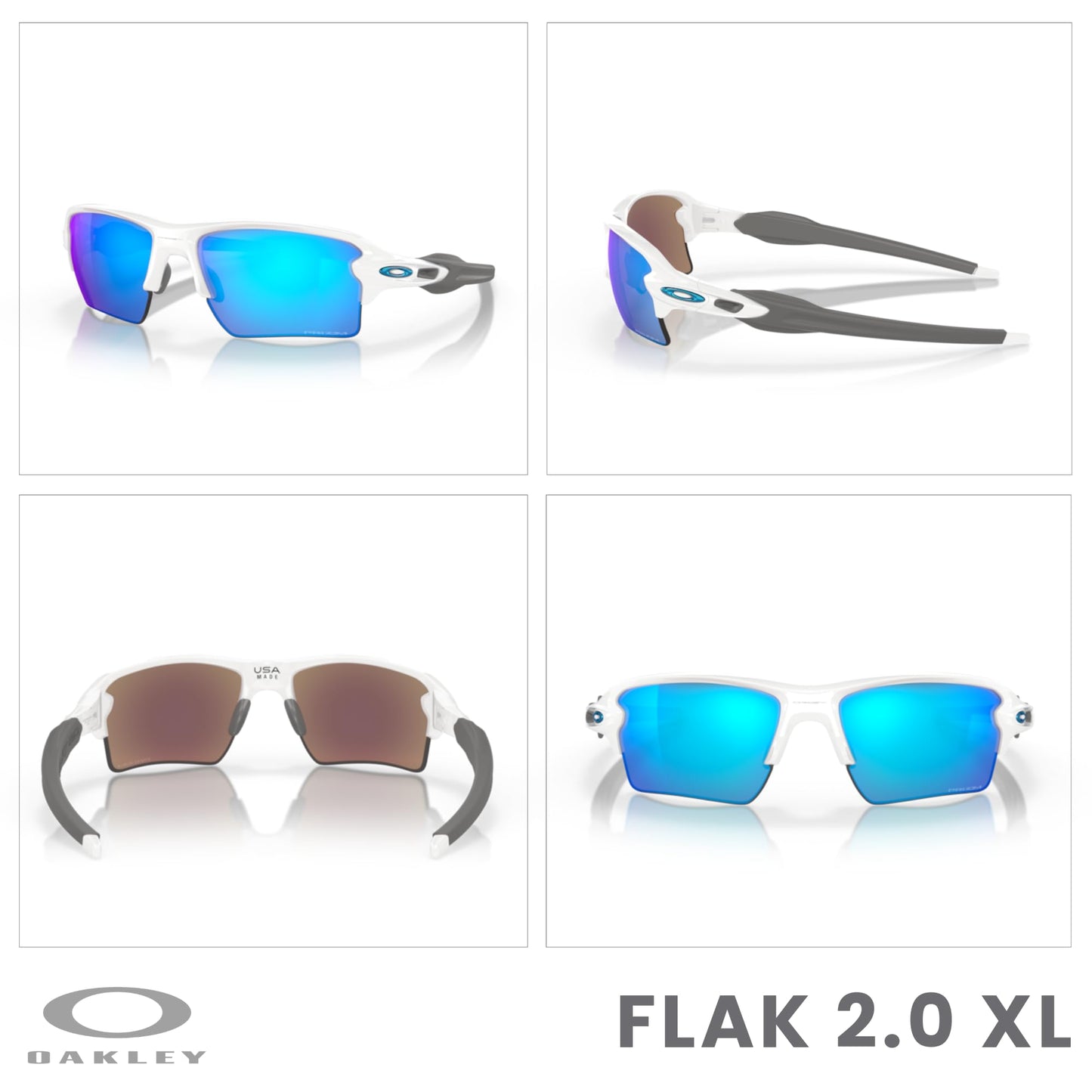 OAKLEY Flak 2.0 XL OO9188 Rectangle Sunglasses For Men+ Bundle Accessory Leash Kit, Microfiber Pouch