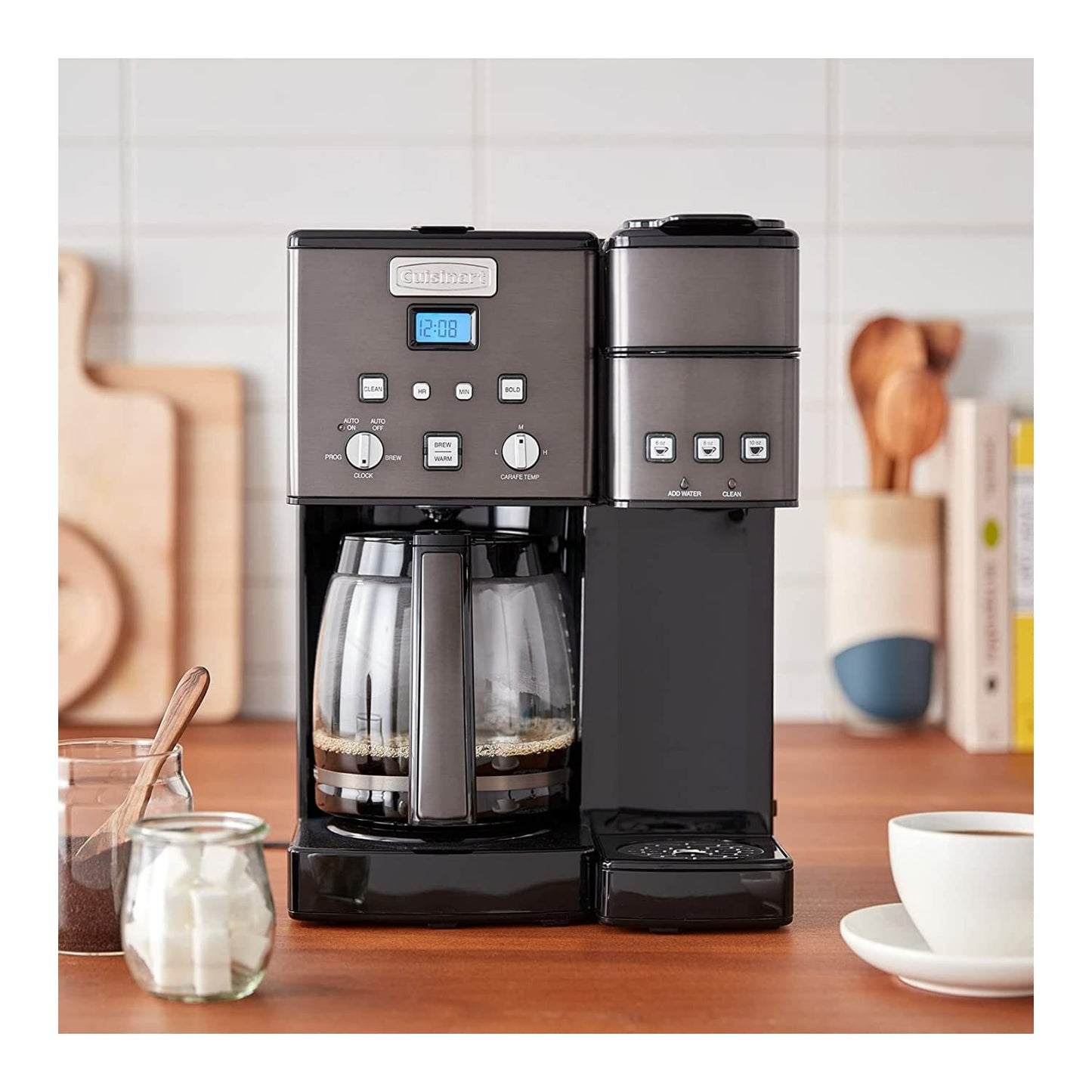 Cuisinart Single Serve + 12 Cup Coffee Maker, Offers 3-Sizes: 6-Ounces, 8-Ounces and 10-Ounces, Stainless Steel, SS-15CP, Copper