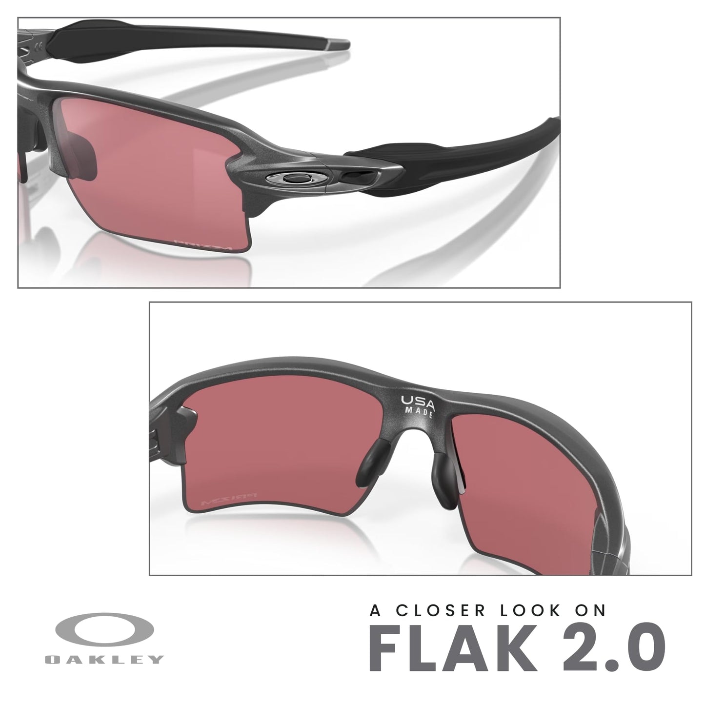 OAKLEY Flak 2.0 XL OO9188 Rectangle Sunglasses For Men+ Bundle Accessory Leash Kit, Microfiber Pouch