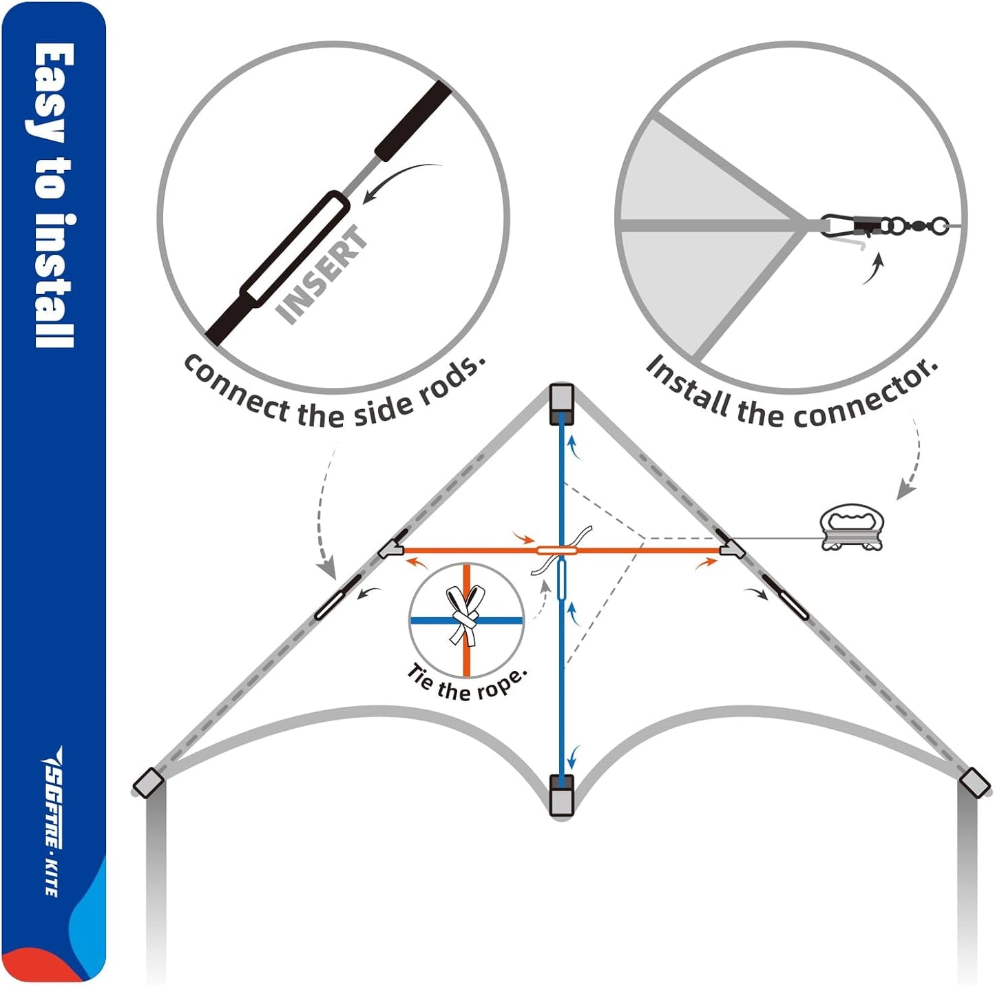 Delta Kite Three Set for Kids and Adults,Easy to Fly Adult Kites,Perfect Family Kite for Parks and Beach, Delta Kites for Fun Outdoor Activities