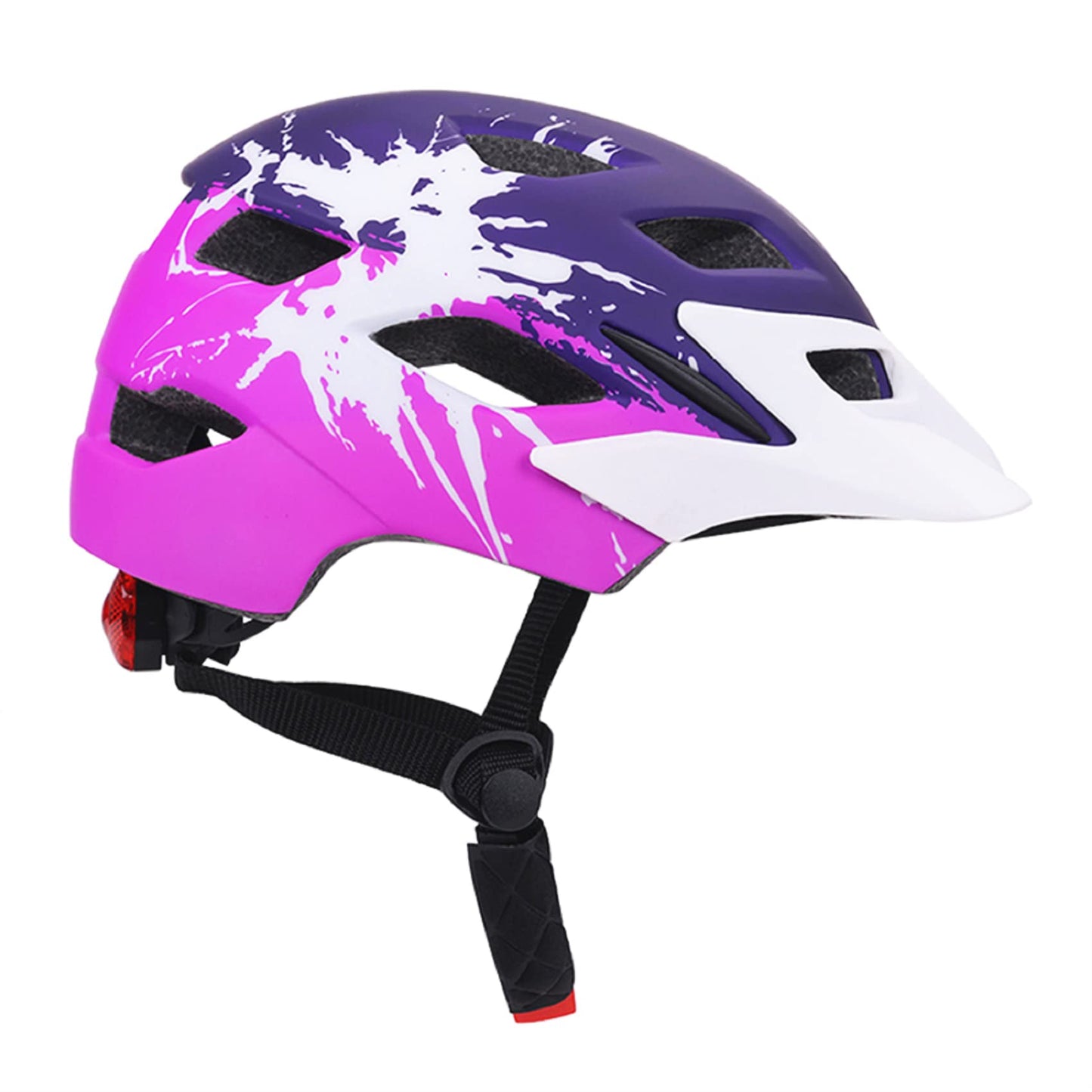 Kids Bike Helmet,Bavilk Kids Boys Girls Bike Helmets with LED Light Detachable Visor Children Youth Teen Multi-Sport for Skating Cycling Scooter Skateboard Adjustable & Lightweight 19.7"-22.4"