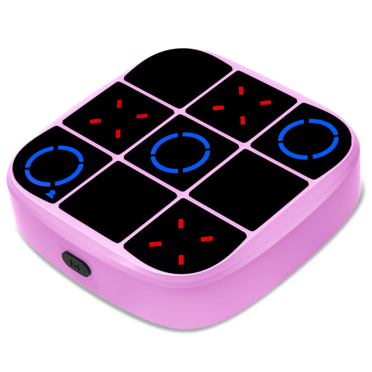 Tic-Tac-Toe Bolt Game, 4-in-1 Handheld Puzzle Games Console, Electronic Tic-Tac-Toe Game for Educational and Memory Growth, Portable Travel Games for Car Ride, Board Games for Kids and Adults (Cyan)