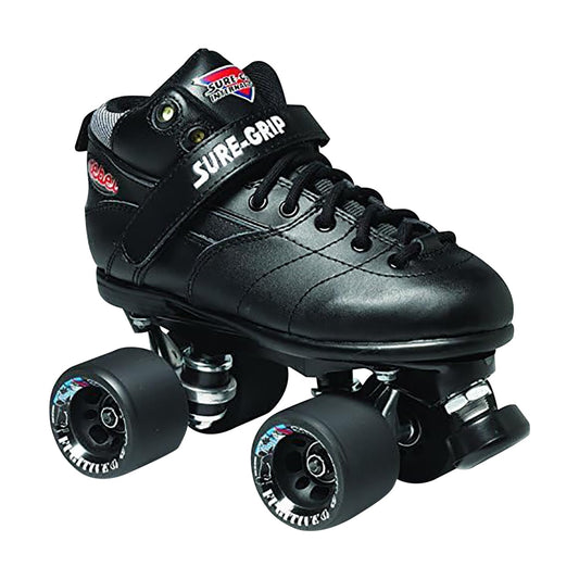 Sure-Grip Rebel Derby Roller Skates for Men & Women - 62mm Fugitive Polyurethane Wheels - Super X Plate Extended Support for Larger Sizes - Suitable for Indoor & Outdoor Skating - Beginner Friendly