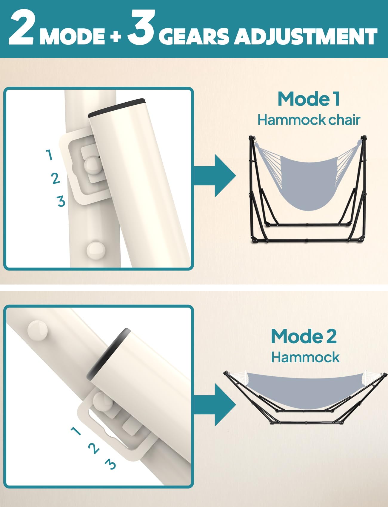 Anyoo 2 in 1 Hammock and Swinging Chair with Collapsible Steel Stand & Carrying Case,Portable & Adjustable,Easy Set Up for Outdoor,Indoor,Porch Swing,Patio,Garden,Camping Trip