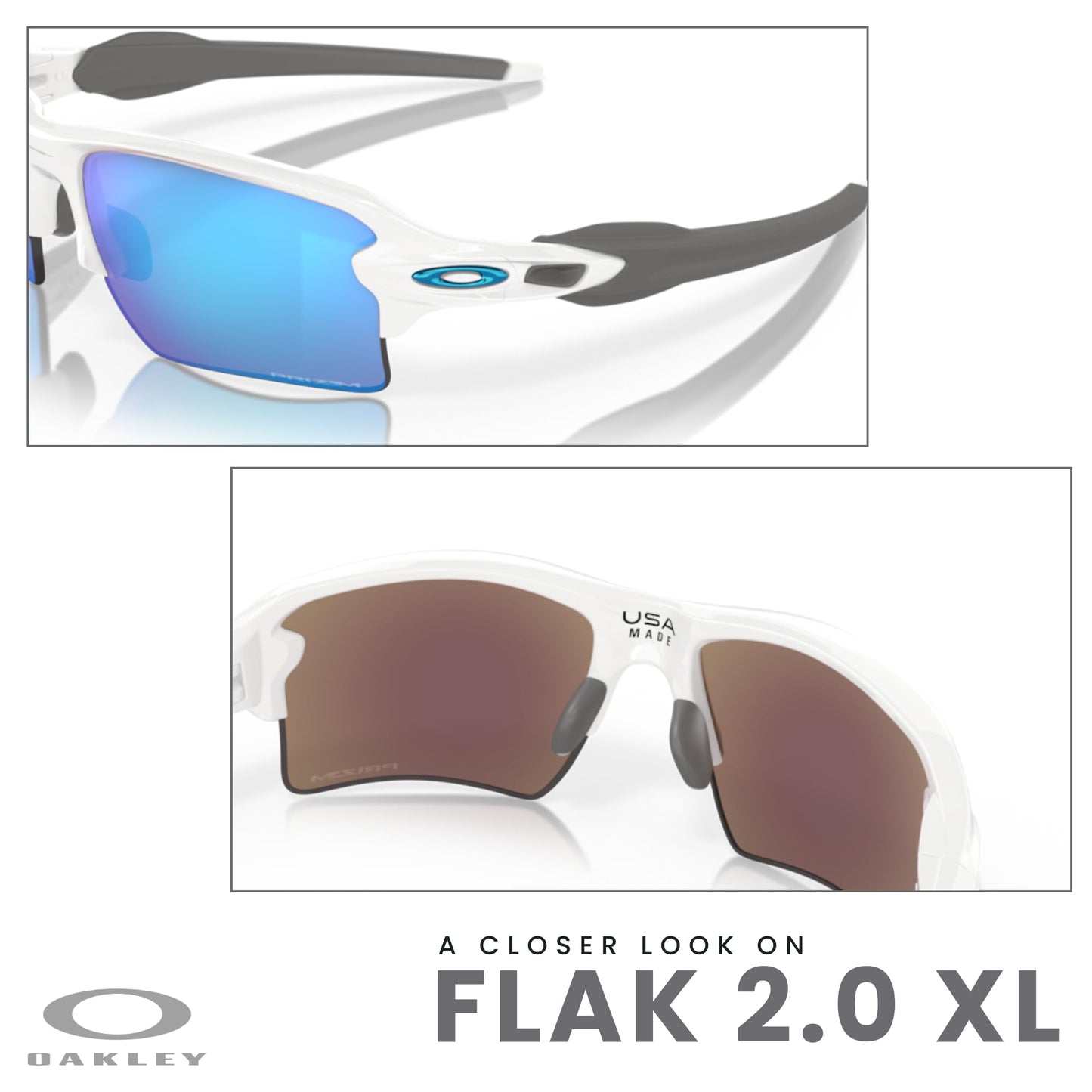 OAKLEY Flak 2.0 XL OO9188 Rectangle Sunglasses For Men+ Bundle Accessory Leash Kit, Microfiber Pouch