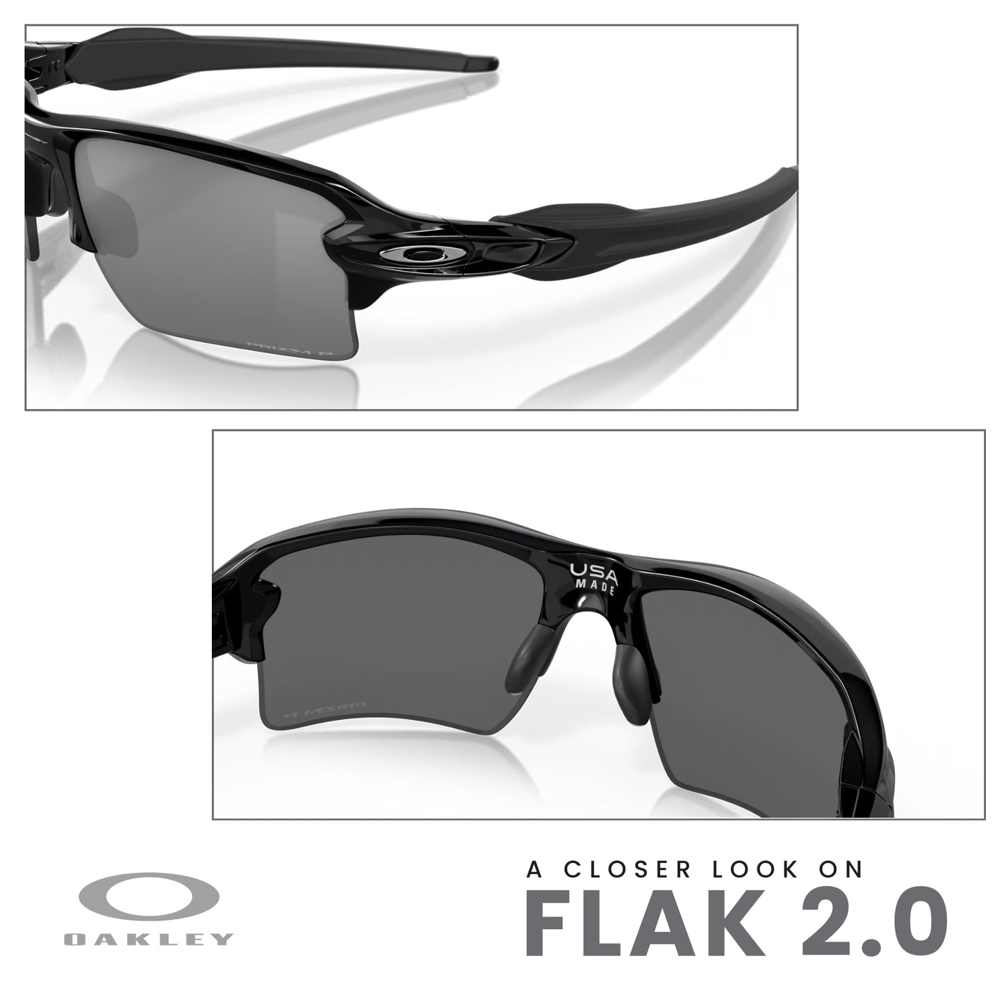OAKLEY Flak 2.0 XL OO9188 Rectangle Sunglasses For Men+ Bundle Accessory Leash Kit, Microfiber Pouch