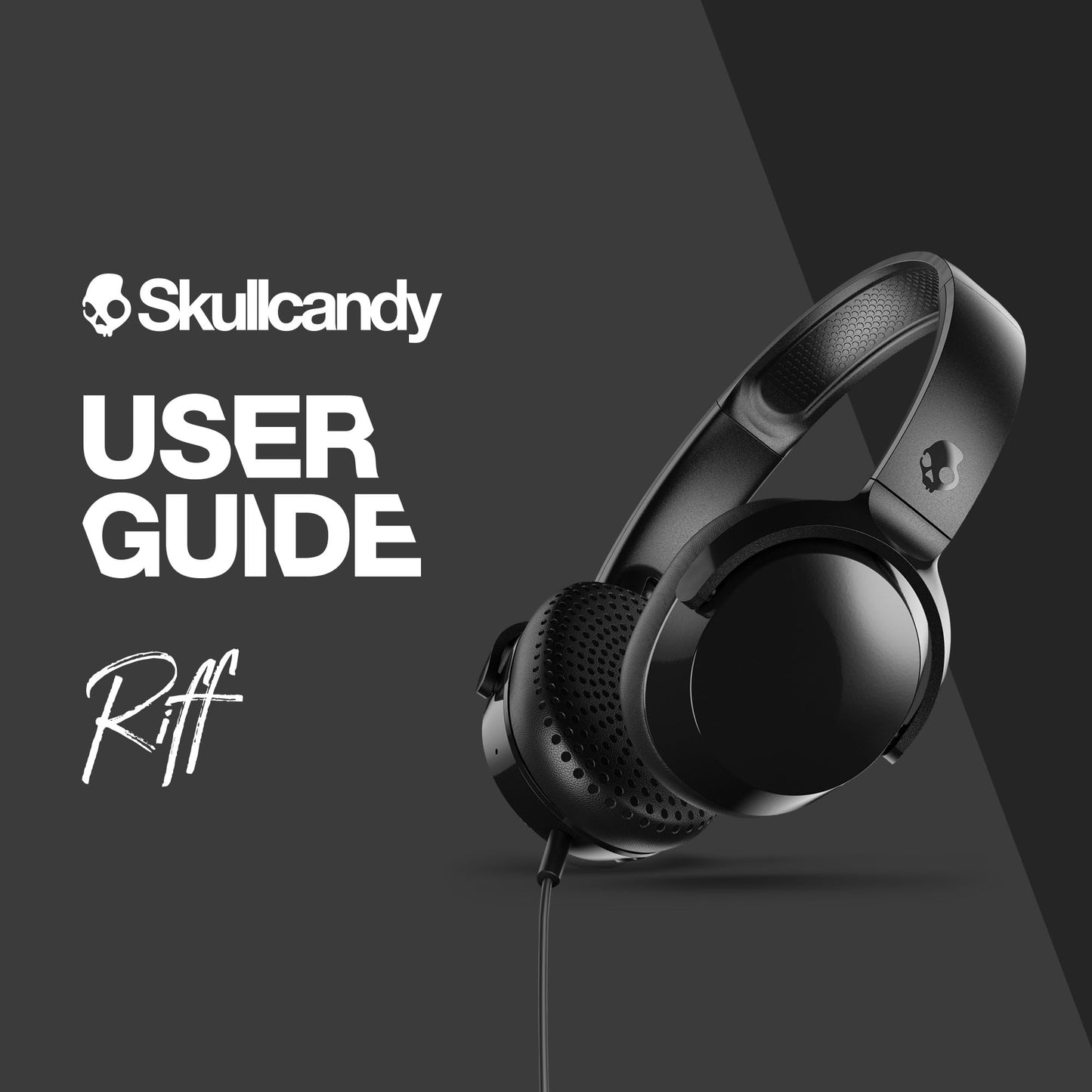 Skullcandy Riff Wireless 2 On-Ear Bluetooth Headphones, Up to 34 Hrs Battery, Foldable Lightweight Design, Convenient for Travel with Included 3.5mm AUX Cable, Microphone for iPhone Android - Black