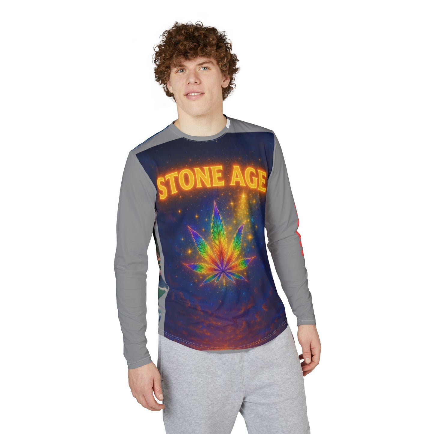 Simple Expressions- Stone Age Men's UV Protection Long Sleeve Shirt (AOP)