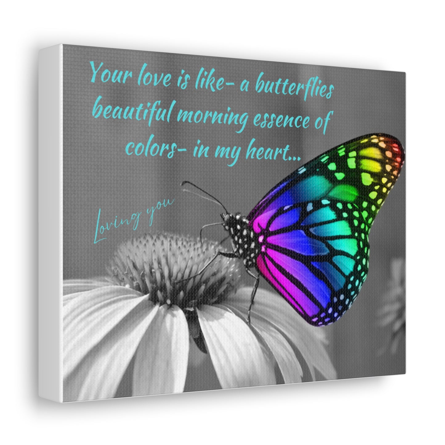 Simple Expressions Butterfly Love Canvas Gallery Wrap - Colorful Inspirational Wall Art