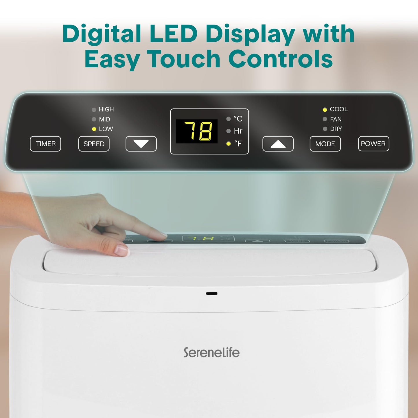 SereneLife 3-in-1 Portable Air Conditioner with Built-in Dehumidifier Function,Fan Mode, Remote Control, Complete Window Mount Exhaust Kit