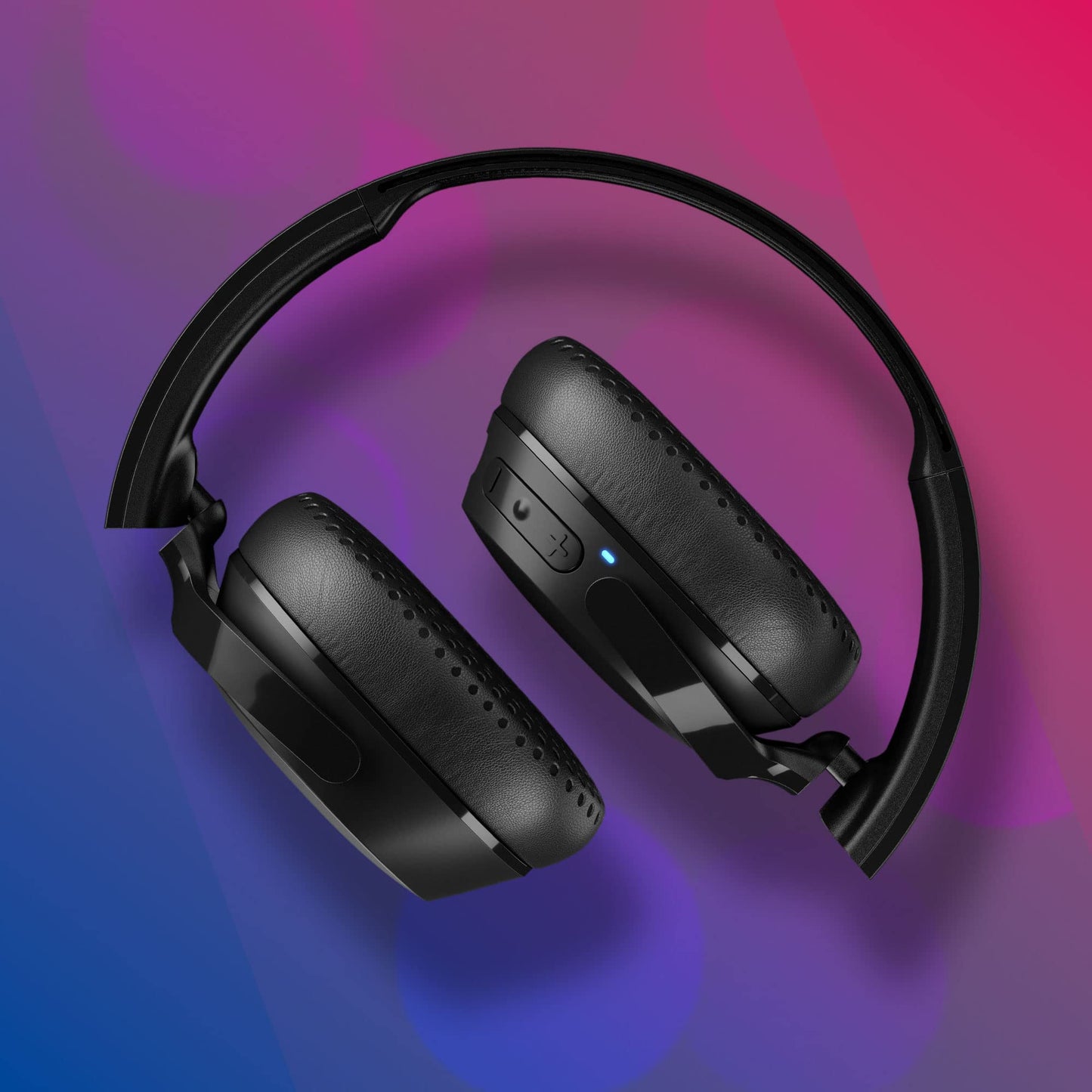 Skullcandy Riff Wireless 2 On-Ear Bluetooth Headphones, Up to 34 Hrs Battery, Foldable Lightweight Design, Convenient for Travel with Included 3.5mm AUX Cable, Microphone for iPhone Android - Black