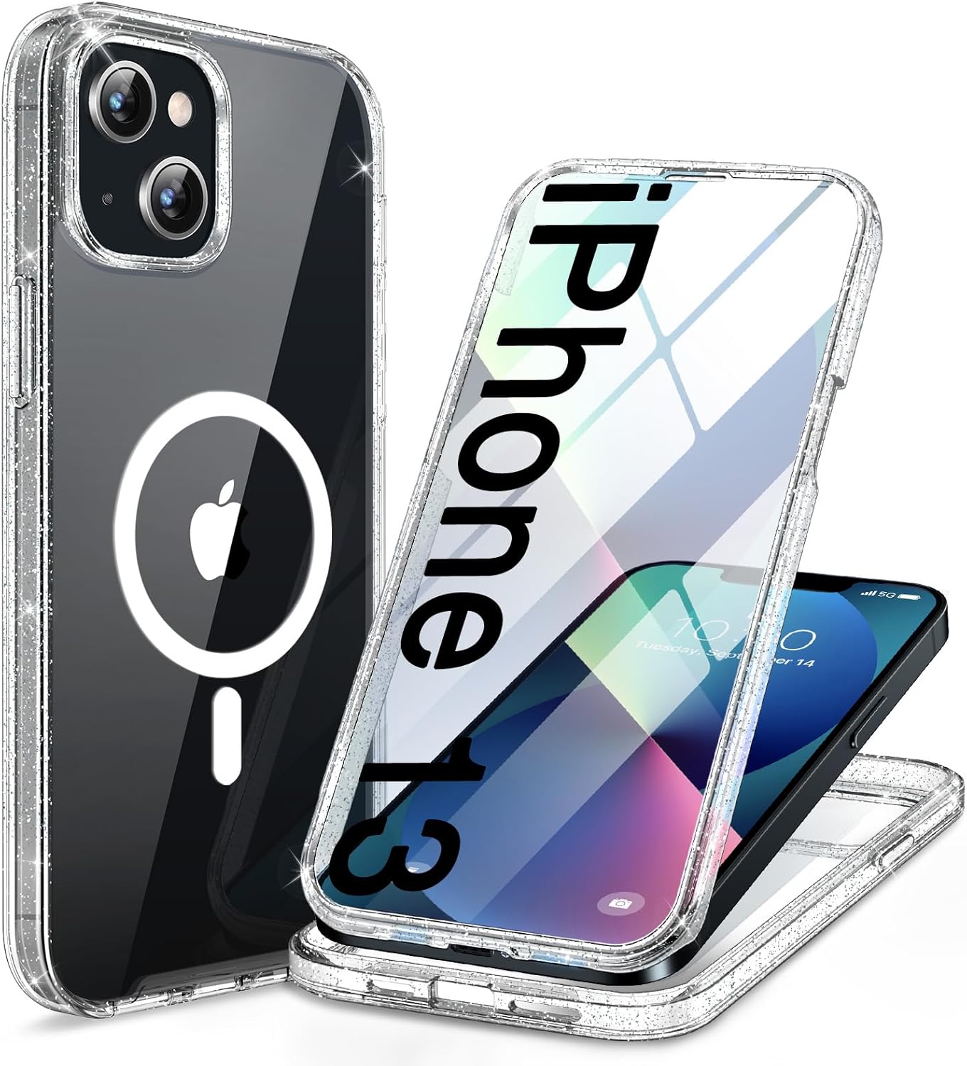 Miracase for iPhone 17e Case& iPhone 16e Case, Full-Body Phone with Built-in Glass Screen Protector, [Magnetic with MagSafe] Military Drop Proof 17 E/ 16 E Cover Bumper 6.1 inch, Black