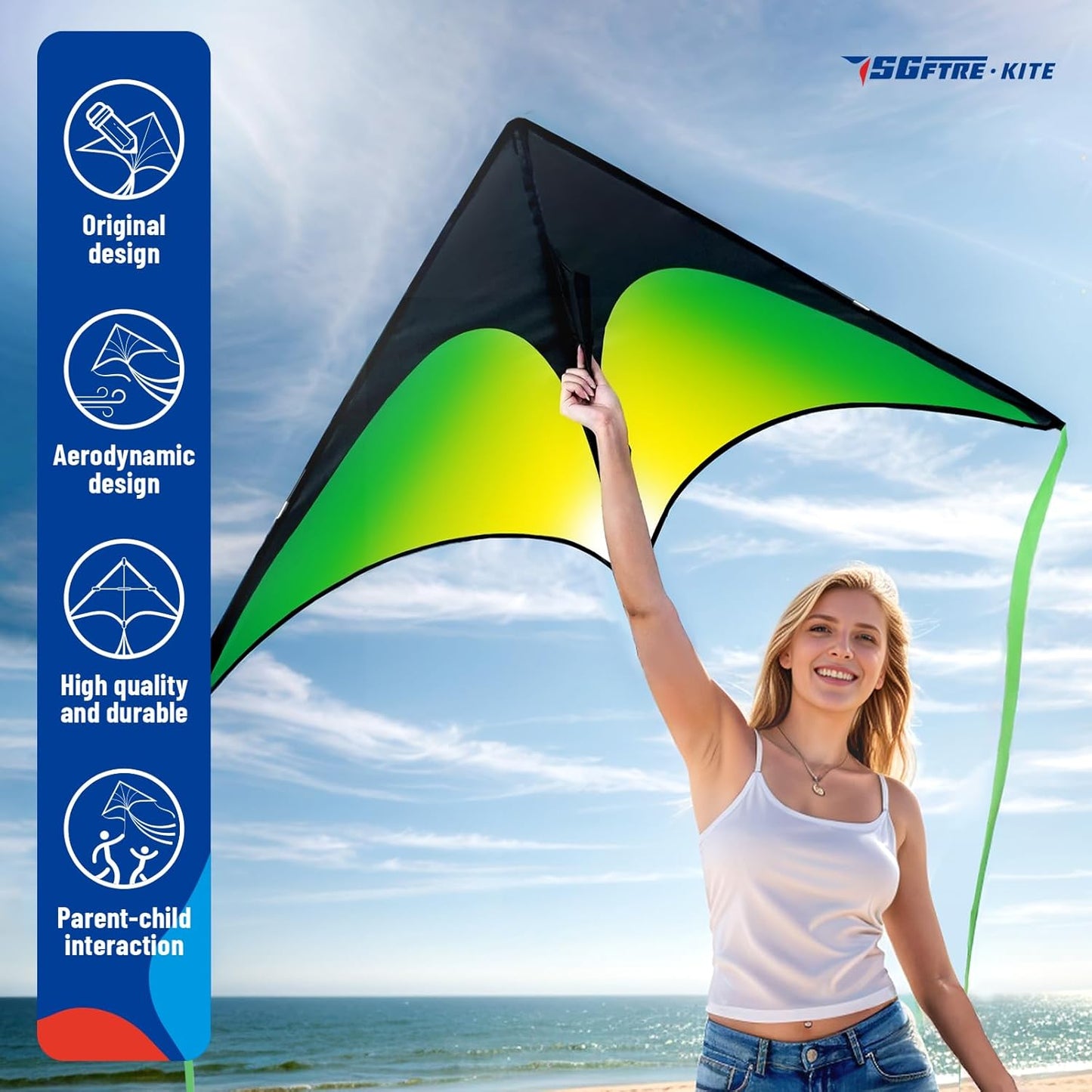Delta Kite Three Set for Kids and Adults,Easy to Fly Adult Kites,Perfect Family Kite for Parks and Beach, Delta Kites for Fun Outdoor Activities