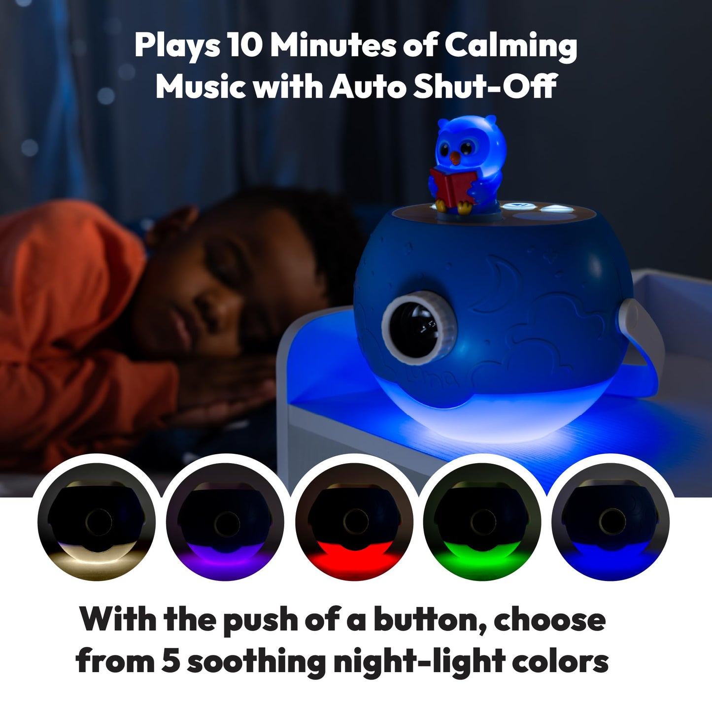 Kids Book Projector - 5 Read-Aloud Stories, 5 Songs, Night Light & Soothing Dream Music | Children Ages 3+ Storytime Projector for Kids & Toddlers | Educational Toys, Owl