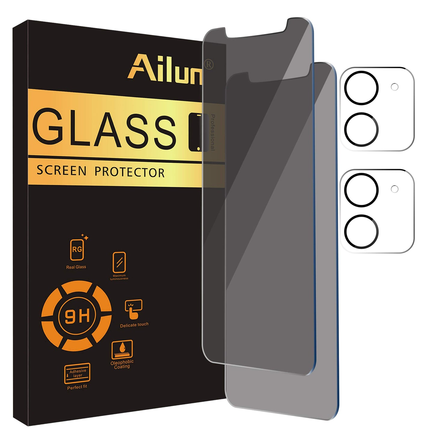 Ailun 3 Pack for iPhone 17 Pro Max Privacy Screen Protector [6.9 inch]+ 3 Pack Camera Lens Protector with Installation Frame,Dynamic Island Compatible,Anti Spy Tempered Glass[9H Hardness]-HD