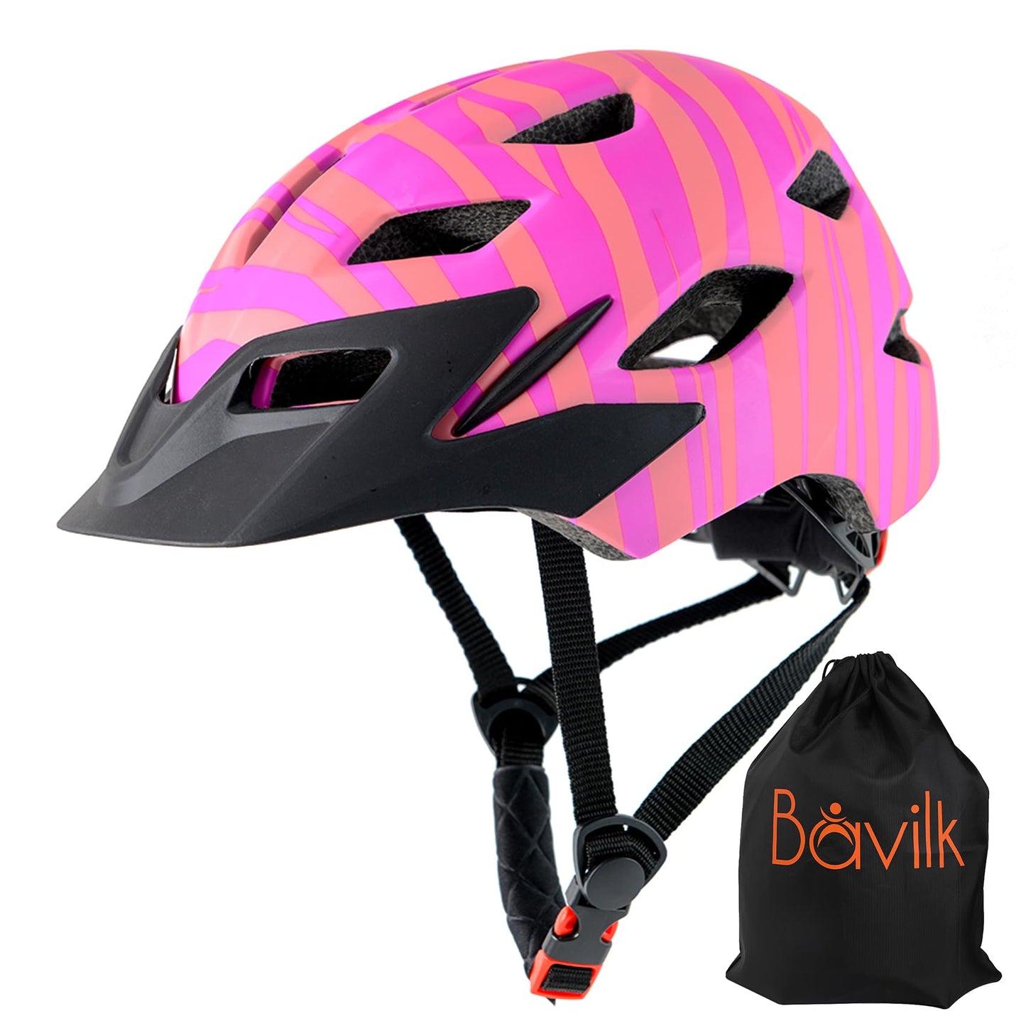 Kids Bike Helmet,Bavilk Kids Boys Girls Bike Helmets with LED Light Detachable Visor Children Youth Teen Multi-Sport for Skating Cycling Scooter Skateboard Adjustable & Lightweight 19.7"-22.4"