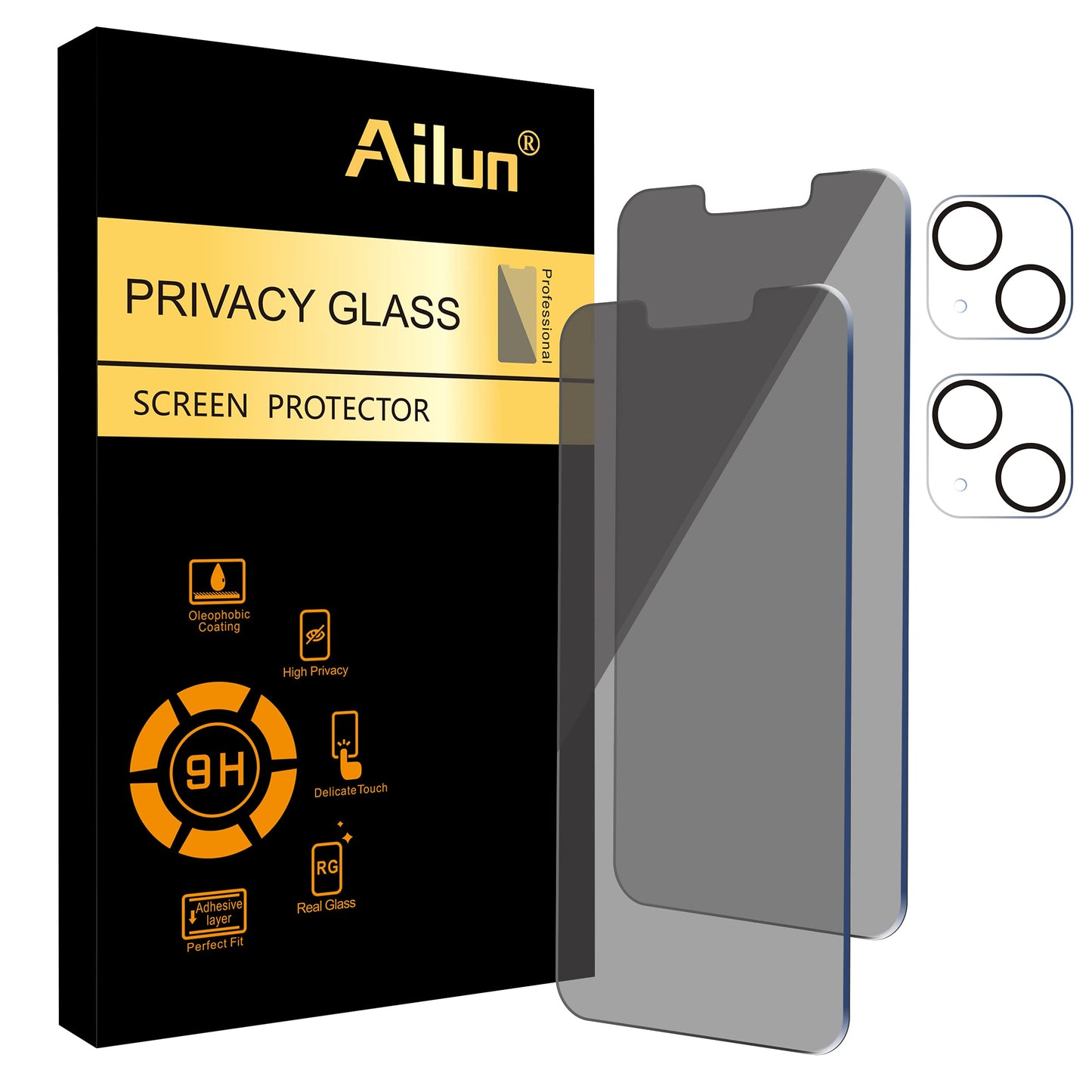 Ailun 3 Pack for iPhone 17 Pro Max Privacy Screen Protector [6.9 inch]+ 3 Pack Camera Lens Protector with Installation Frame,Dynamic Island Compatible,Anti Spy Tempered Glass[9H Hardness]-HD