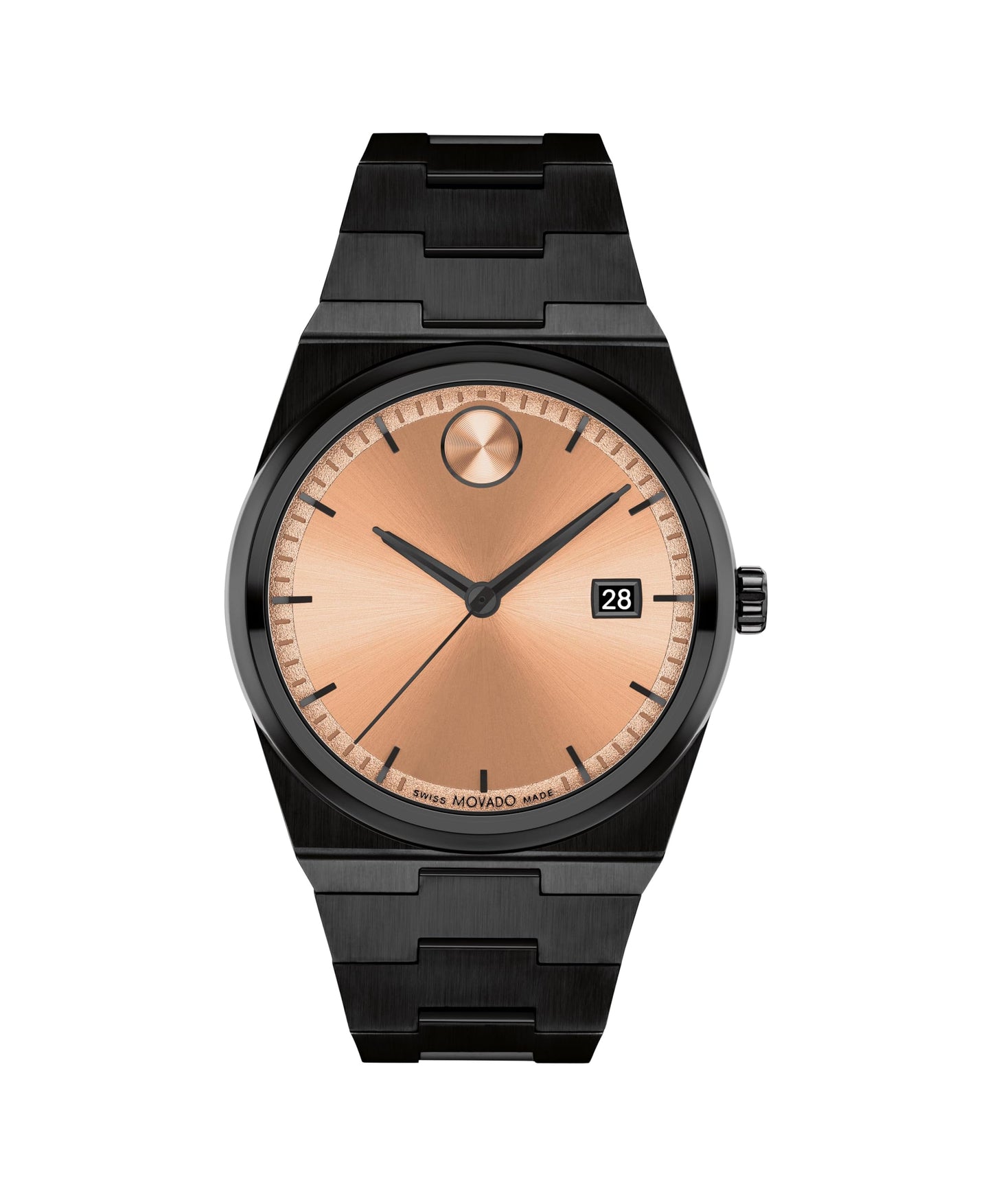 Movado Bold Quest Men's Sport Watch - Swiss Quartz Movement, Stainless Steel Link Bracelet - 5 ATM Water Resistance - Luxury Fashion Timepiece for Him - 40mm