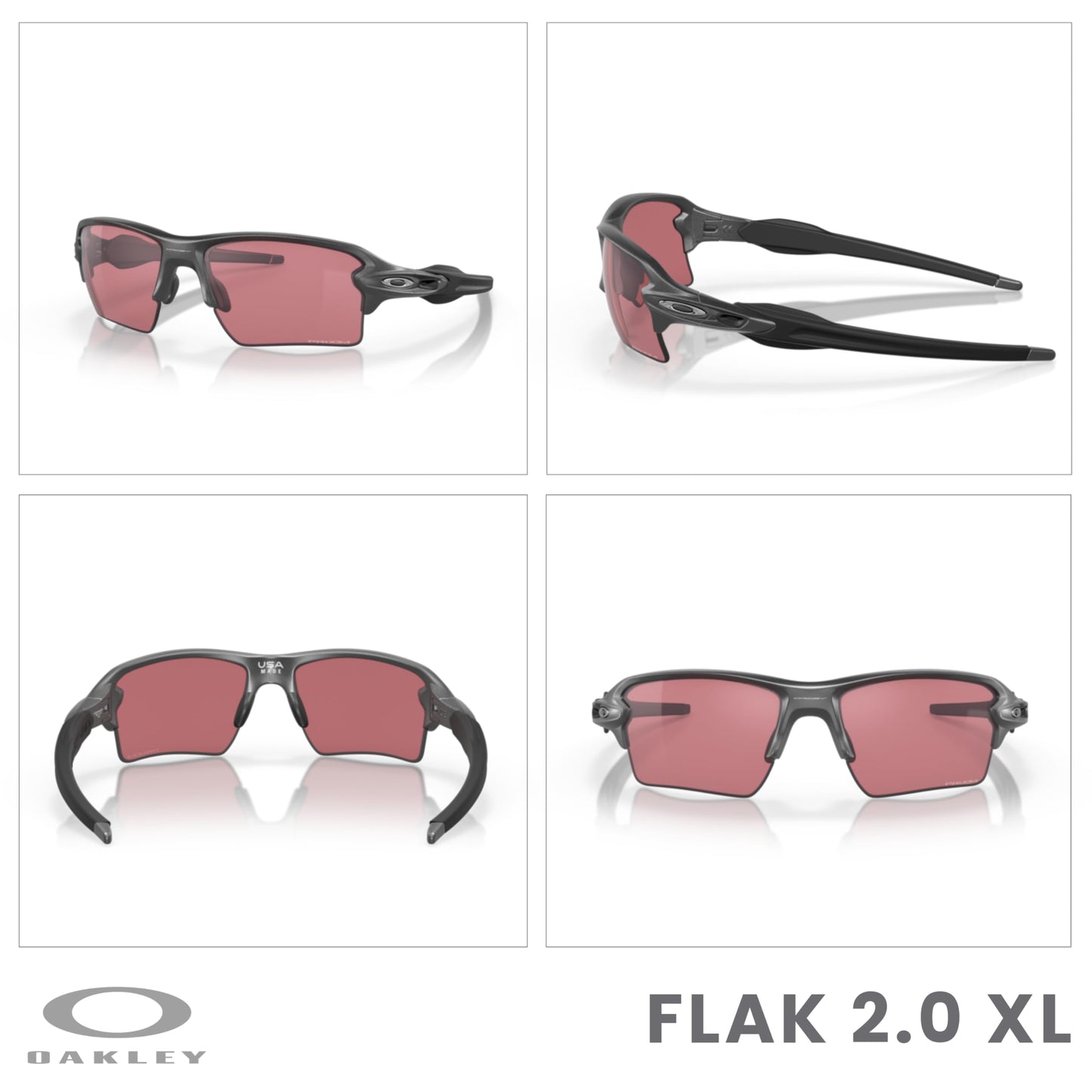 OAKLEY Flak 2.0 XL OO9188 Rectangle Sunglasses For Men+ Bundle Accessory Leash Kit, Microfiber Pouch