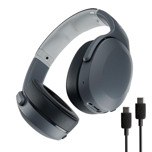 Skullcandy Crusher Evo Wireless Bluetooth Headphones with Extra USB-C Charging Cable, Multi-Sensory Bass, Noise Isolating Over-Ear Fit, 40 Hours Battery, Microphone for iPhone Android - True Black