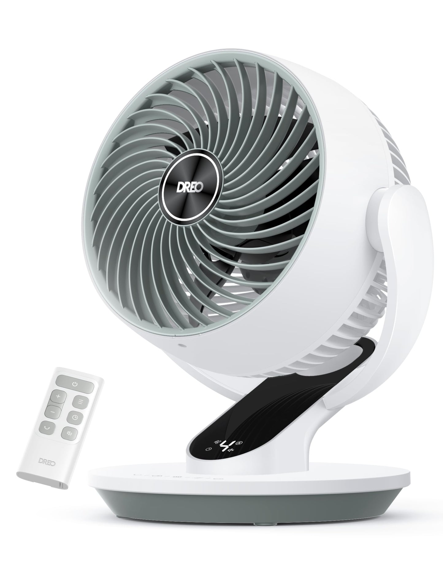DREO Fan for Bedroom, 13-Inch Oscillating Table Air Circulator Fan for Whole Room, 120° Tilt Adjustment, 28dB Ultra-Quiet, 70ft Powerful Airflow, 4 Speeds Desk Fans with Remote for Home, Office