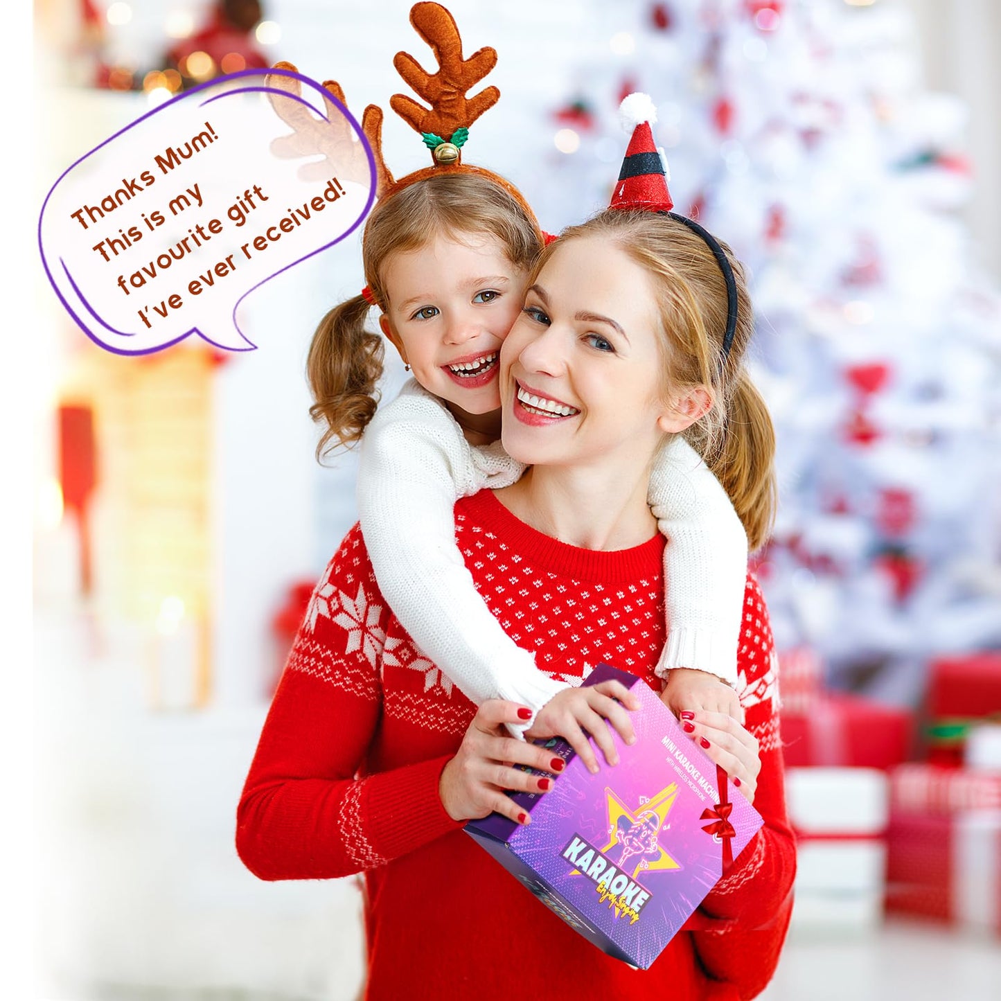 Karaoke Machine for Kids, Portable Mini Speaker with 2 Wireless Microphones, TOP Kids Gifts for Girls Ages 3, 4, 5, 6, 7, 8, 9, 10+ Years Old, 4-12th Birthday Easter Present Toy Party (Purple)