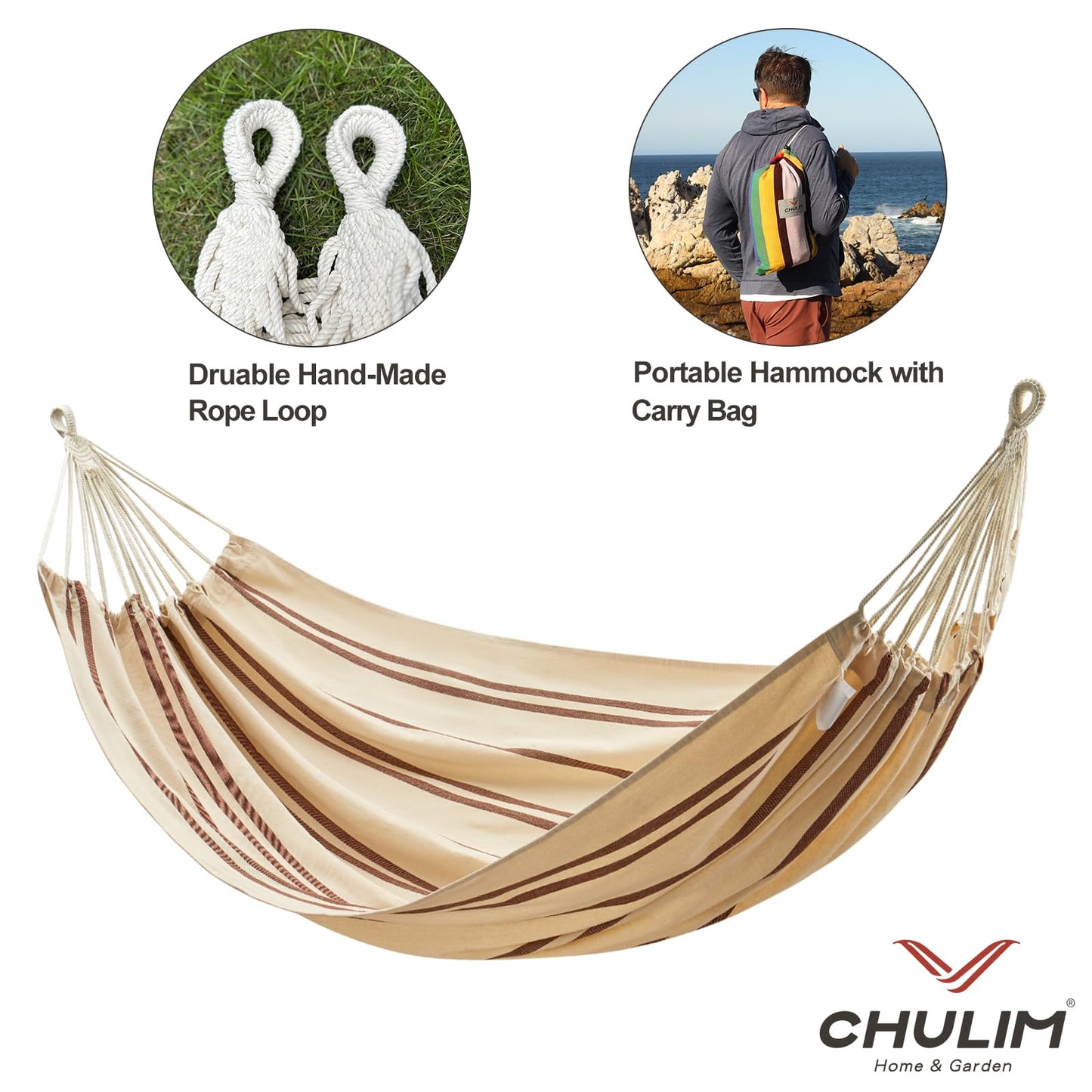 Brazilian Double Hammock with Tree Straps,Extra Large 94x63IN,2 Persons Hammock for Backyard Patio Outdoor Indoor,450lbs Weight Capacity,Soft Woven Cotton Fabric - Natrual White with Tassels