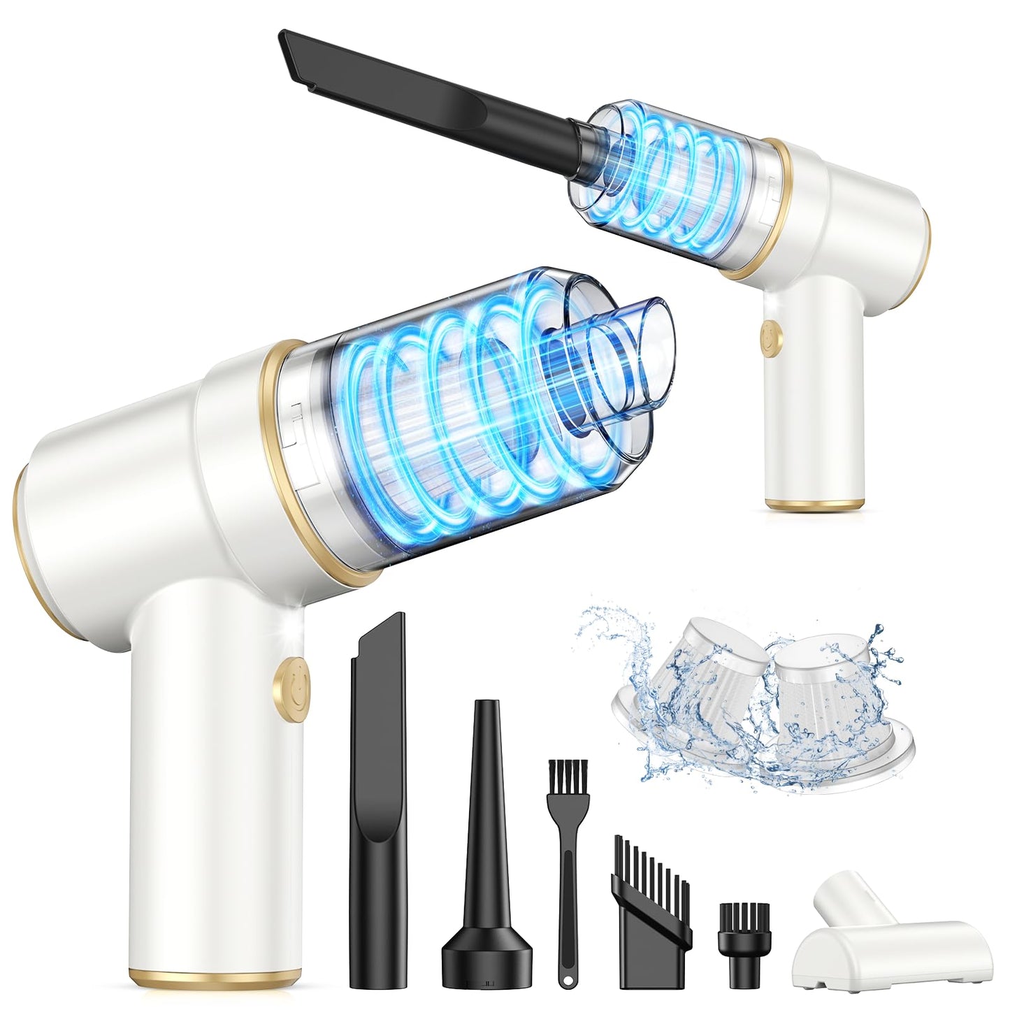 KMM Handheld Car Vacuum Cleaner, 9000Pa Vacuum Cleaner and Air Duster, 120W High Power Hand Held Vacuum with LED Light and Multi-Nozzles for Car, Home, Office, Pet