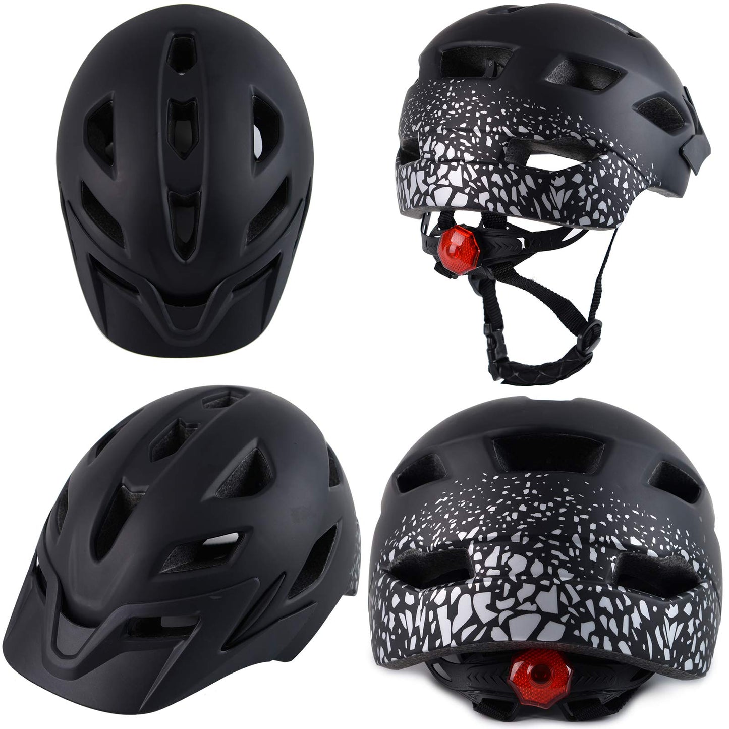 Kids Bike Helmet,Bavilk Kids Boys Girls Bike Helmets with LED Light Detachable Visor Children Youth Teen Multi-Sport for Skating Cycling Scooter Skateboard Adjustable & Lightweight 19.7"-22.4"