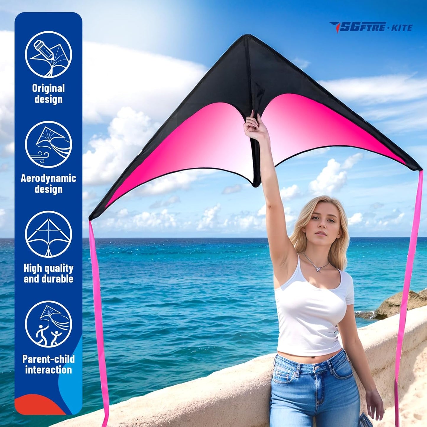 Delta Kite Three Set for Kids and Adults,Easy to Fly Adult Kites,Perfect Family Kite for Parks and Beach, Delta Kites for Fun Outdoor Activities