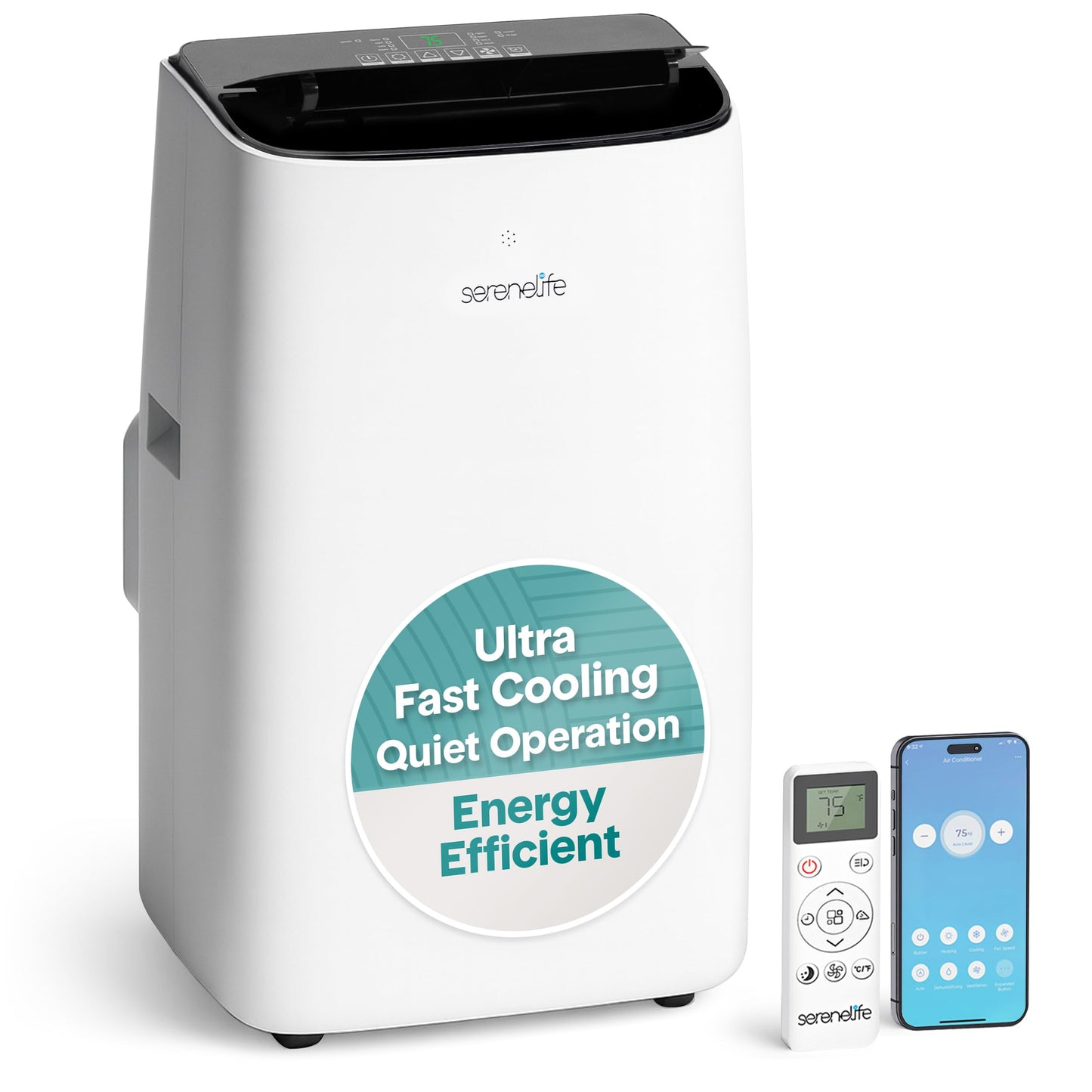 SereneLife 3-in-1 Portable Air Conditioner with Built-in Dehumidifier Function,Fan Mode, Remote Control, Complete Window Mount Exhaust Kit