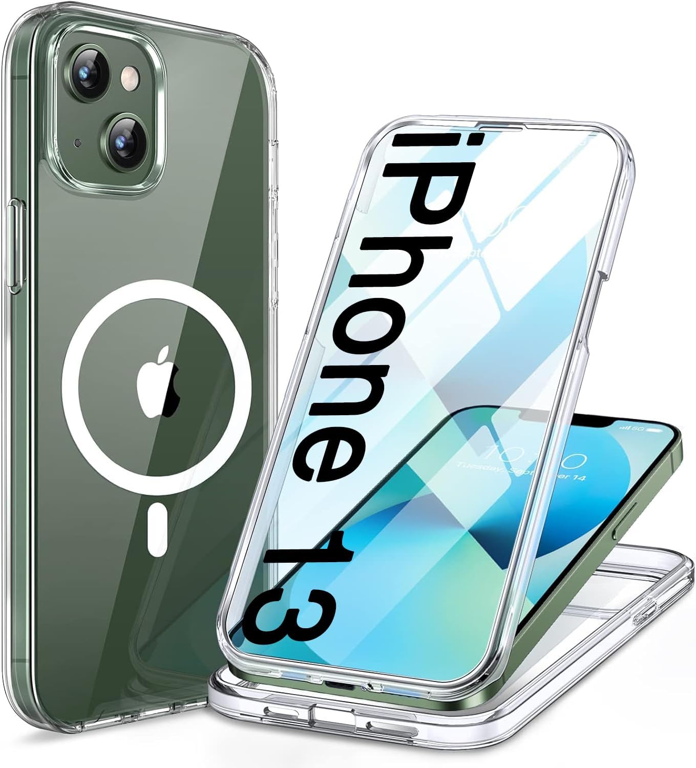 Miracase for iPhone 17e Case& iPhone 16e Case, Full-Body Phone with Built-in Glass Screen Protector, [Magnetic with MagSafe] Military Drop Proof 17 E/ 16 E Cover Bumper 6.1 inch, Black