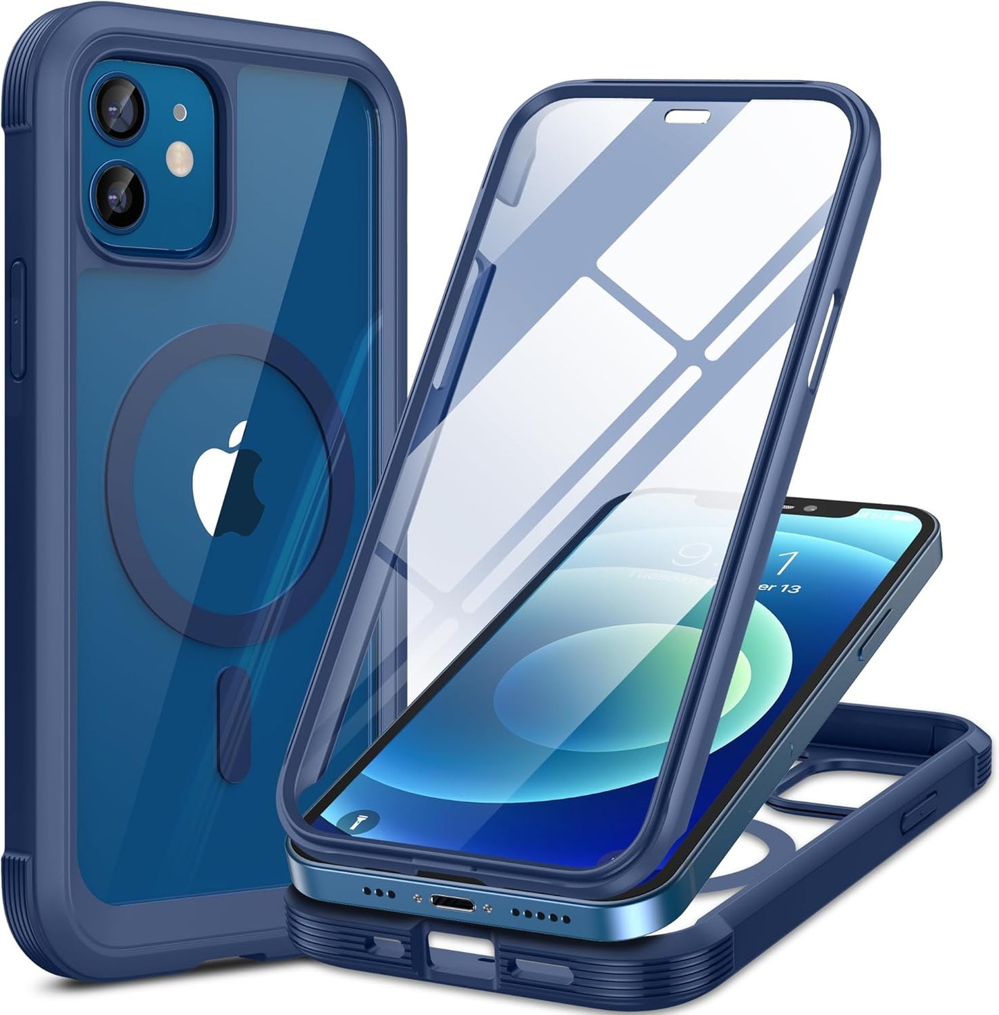 Miracase for iPhone 17e Case& iPhone 16e Case, Full-Body Phone with Built-in Glass Screen Protector, [Magnetic with MagSafe] Military Drop Proof 17 E/ 16 E Cover Bumper 6.1 inch, Black