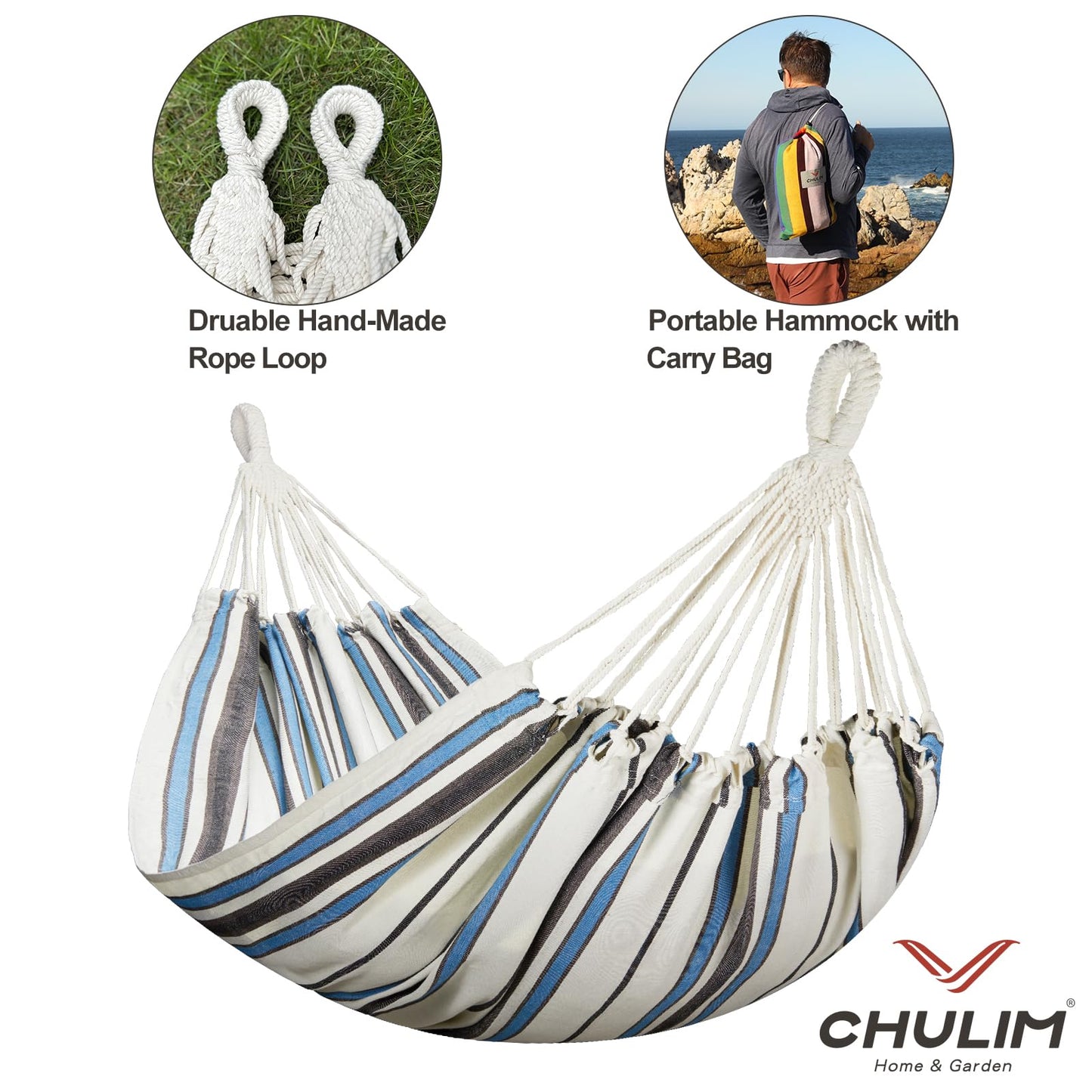 Brazilian Double Hammock with Tree Straps,Extra Large 94x63IN,2 Persons Hammock for Backyard Patio Outdoor Indoor,450lbs Weight Capacity,Soft Woven Cotton Fabric - Natrual White with Tassels