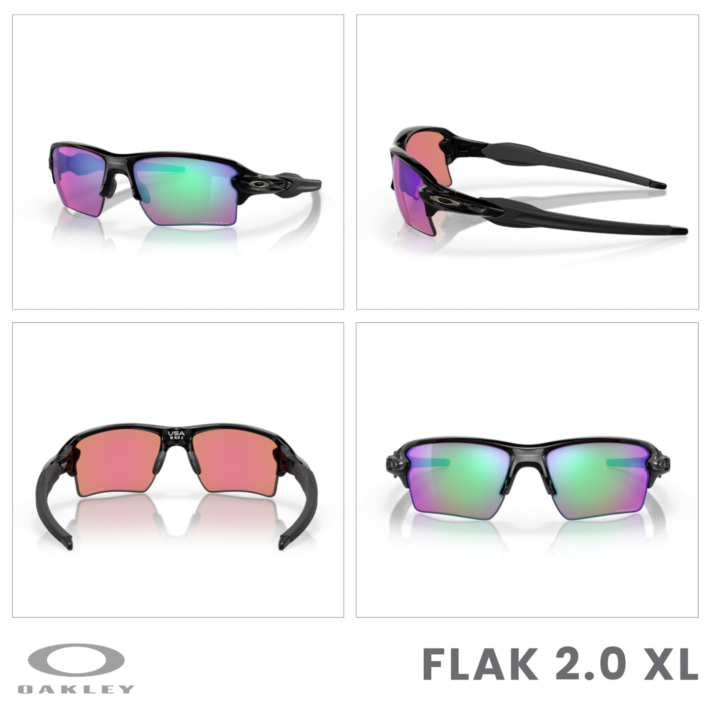 OAKLEY Flak 2.0 XL OO9188 Rectangle Sunglasses For Men+ Bundle Accessory Leash Kit, Microfiber Pouch