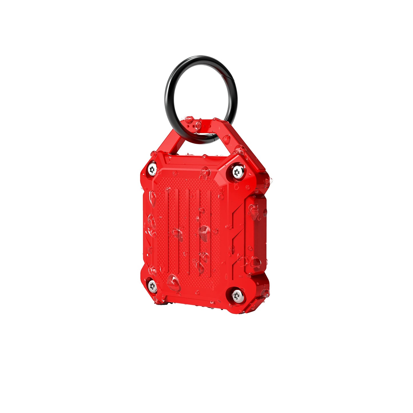 Dovick- Waterproof Airtag Keychain Holder Case,Screw Full Cover Compatible with Apple Air Tag Tracker Key Ring (Black 2Pack)