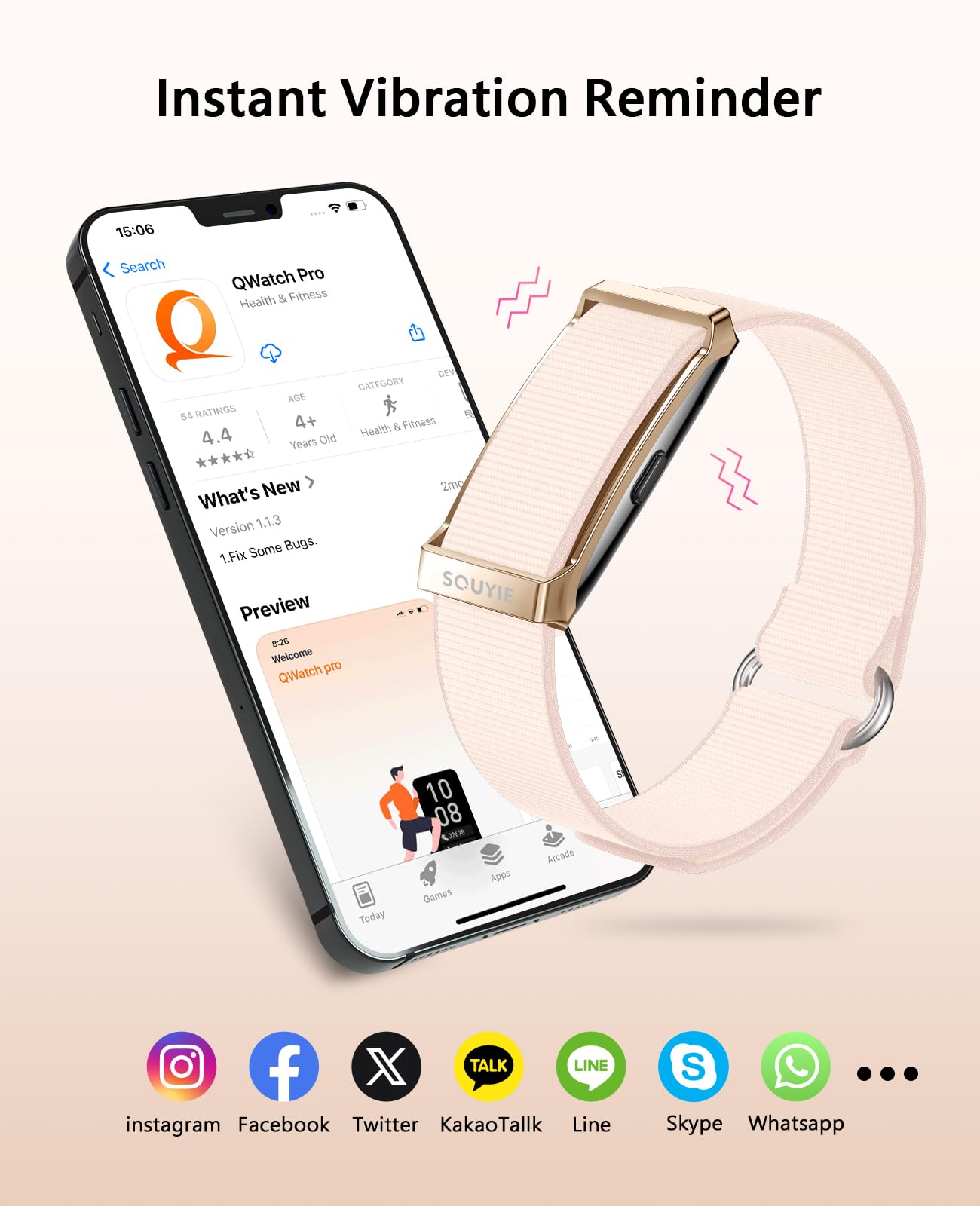 Smart Bracelet for Men Women, Health Activity Fitness Trackers, 24H Sleep Tracker, 24/7 Continuous Heart Rate/Blood Pressure/HRV/Stress Monitor, 170+ Sports Modes Smart Wristband with 2 Bands Free APP