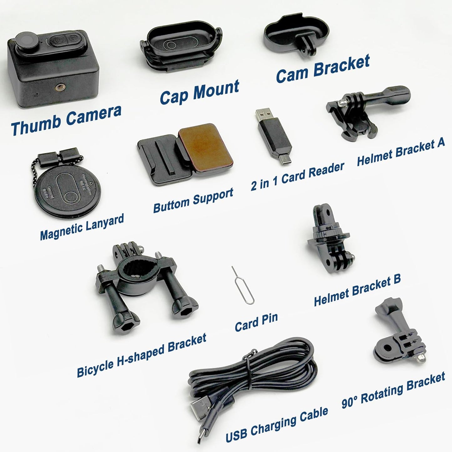 4K Mini Body Camera - Thumb Sports Action Cam 128GB with Audio, Wearable Hands-Free Chest Pov Recording, Helmet Mount & Magnetic Personal Clip On Camcorders - For Cap Shirt Outoor Cycling Skiing