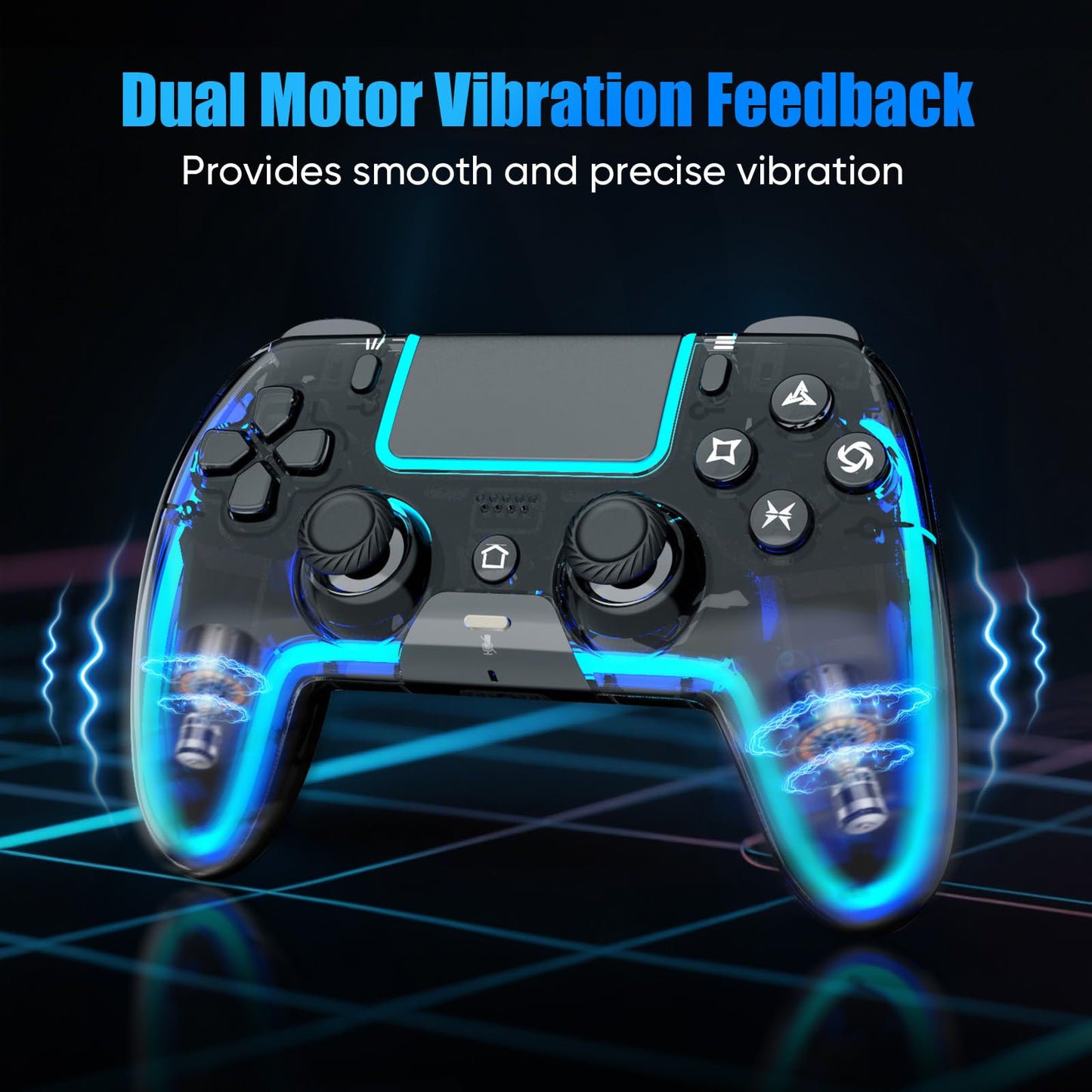 BETMI Wireless Controller for PS5, Pro/Slim/MAC/Steam Deck/PC, Hall Effect Joystick, Dual Vibration/Marco/Turbo, 3.5mm Jack, 6-Axis, Mute Key, LED Gamepad with Speaker (4 Lighting Effects, 9 Light Colors)