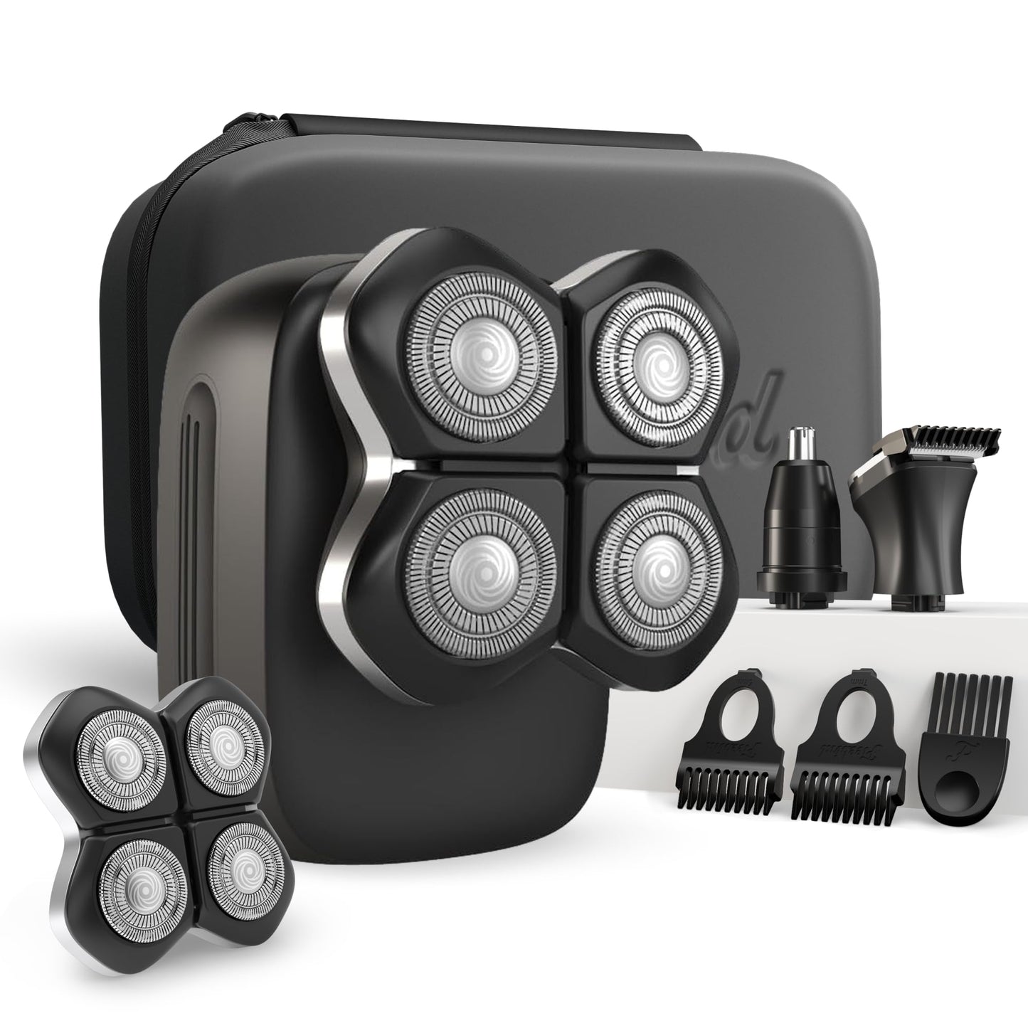 Freebird FlexSeries Electric Head & Body Hair Shaver, Mens Cordless Rechargeable Wet and Dry Skull, Bald Head, Back, Groin Waterproof Razor with Rotary Blades (FlexSeries Pro, Without Accessories)