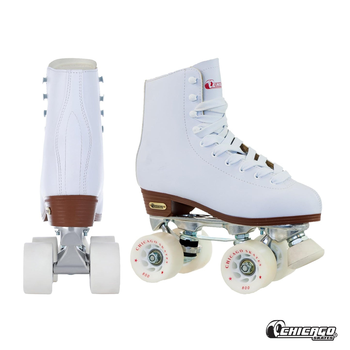 Chicago Quad Roller Skates for Women & Men – Durable, Top Performance Indoor/Outdoor Use or Roller Derby - Classic Deluxe Leather High-Top Boots with 60mm Urethane Wheels & Semi-Precision Bearings
