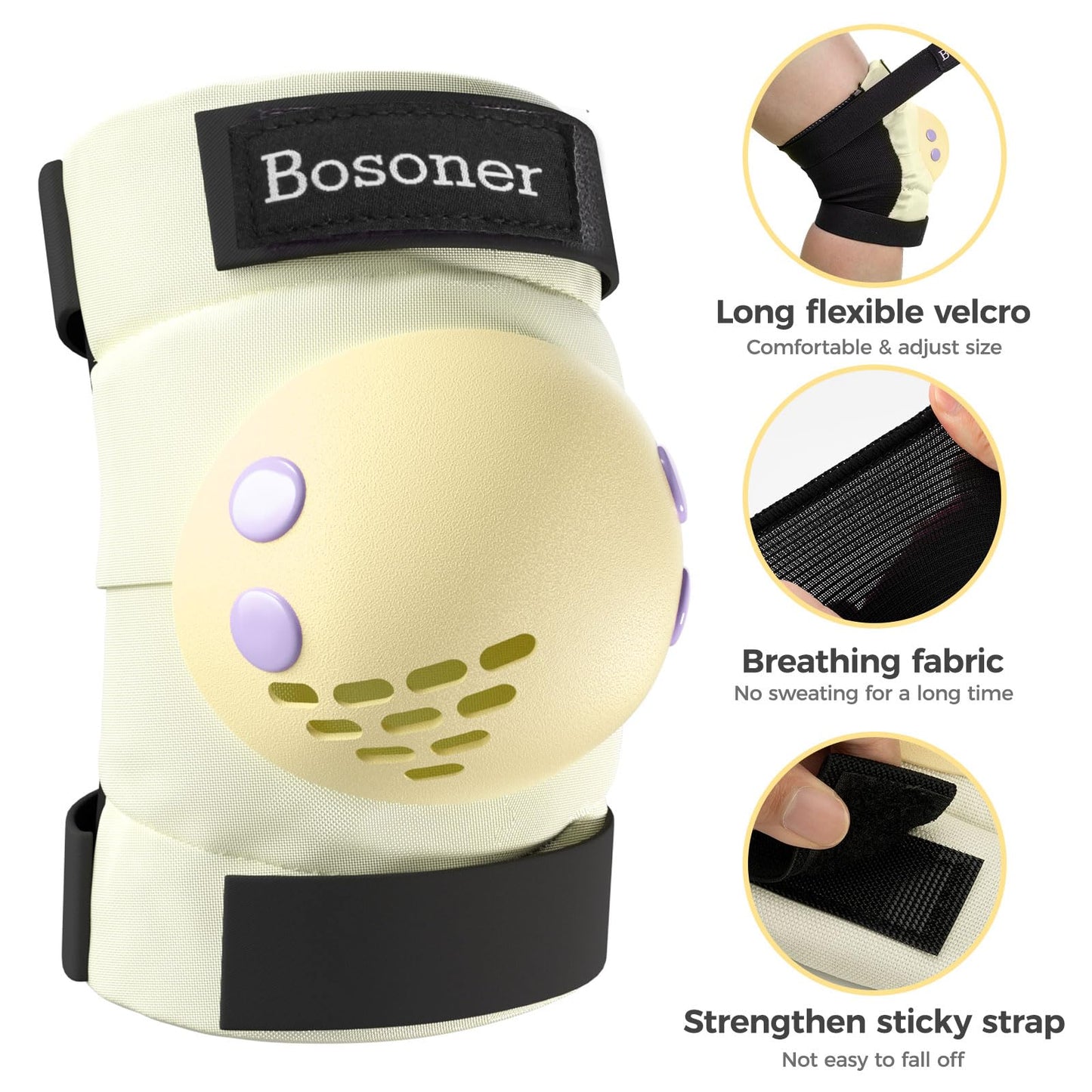 BOSONER Kids/Youth Knee Pad Elbow Pads for Roller Skates Cycling BMX Bike Skateboard Inline Rollerblading, Skating Skatings Scooter Riding Sports