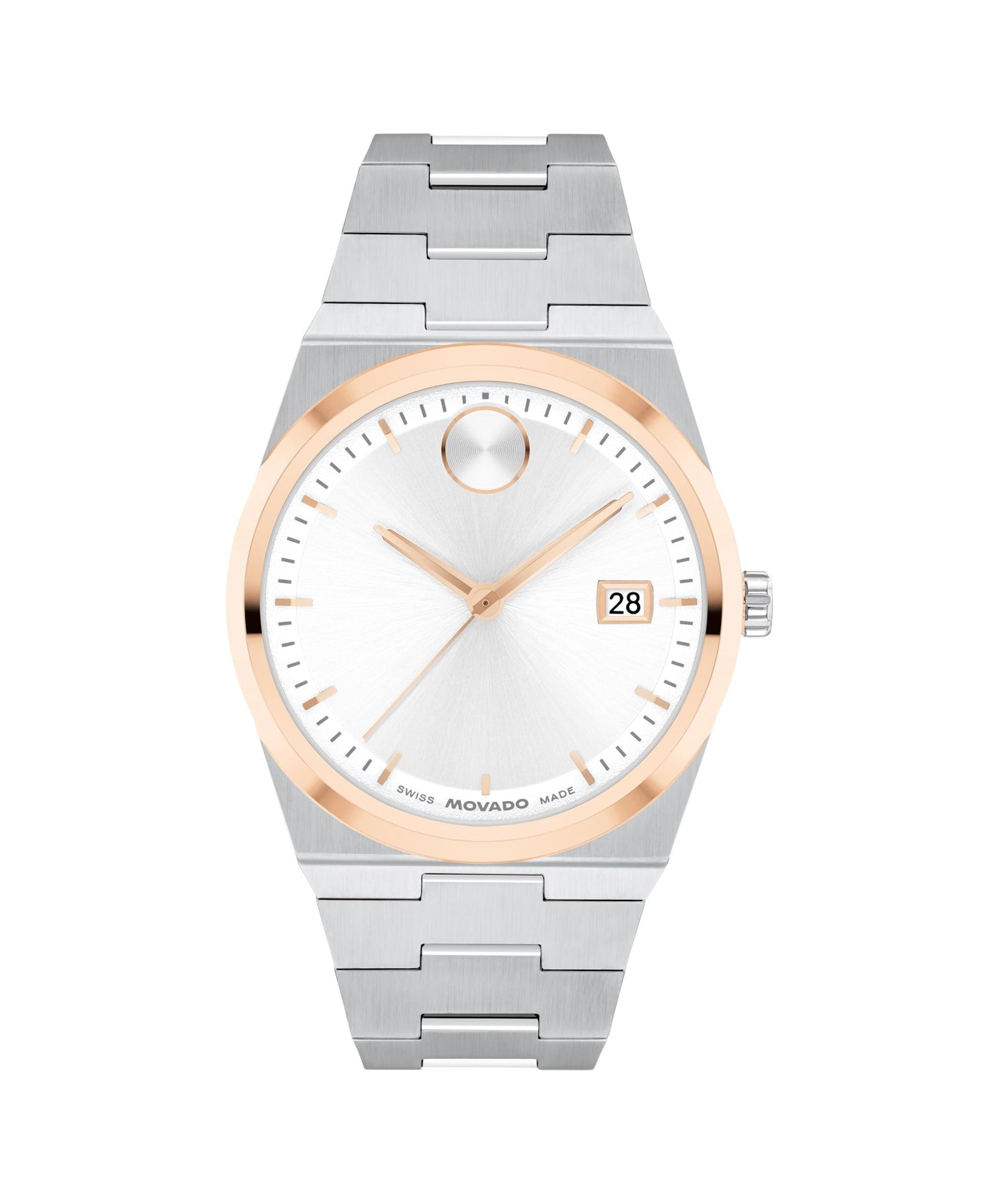 Movado Bold Quest Men's Sport Watch - Swiss Quartz Movement, Stainless Steel Link Bracelet - 5 ATM Water Resistance - Luxury Fashion Timepiece for Him - 40mm