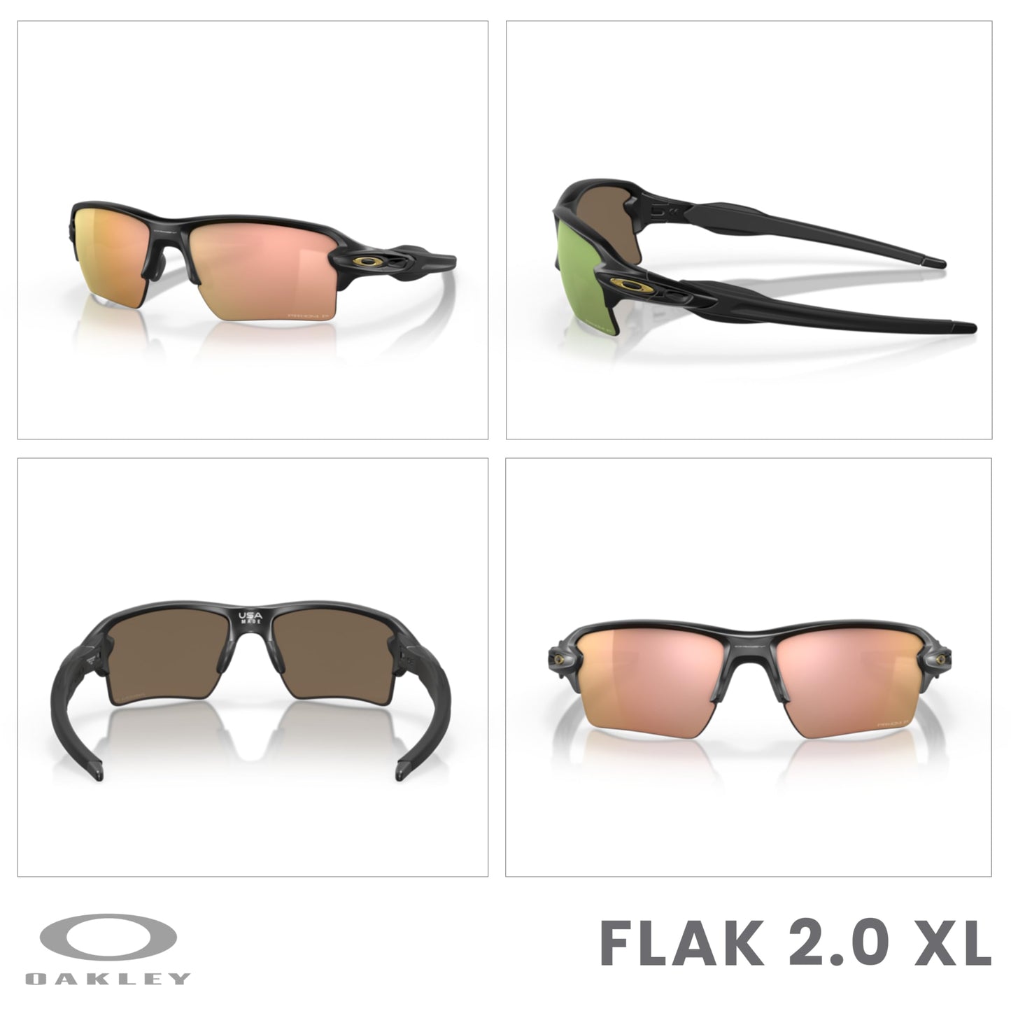 OAKLEY Flak 2.0 XL OO9188 Rectangle Sunglasses For Men+ Bundle Accessory Leash Kit, Microfiber Pouch