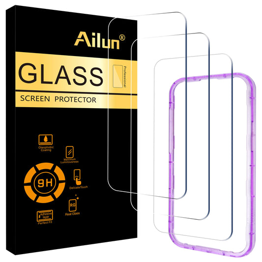 Ailun Screen Protector for iPhone 16 / iPhone 15 / iPhone 15 Pro [6.1 Inch] Display 3 Pack Tempered Glass, Dynamic Island Compatible, Case Friendly [Not for iPhone 16 Pro 6.3 Inch].