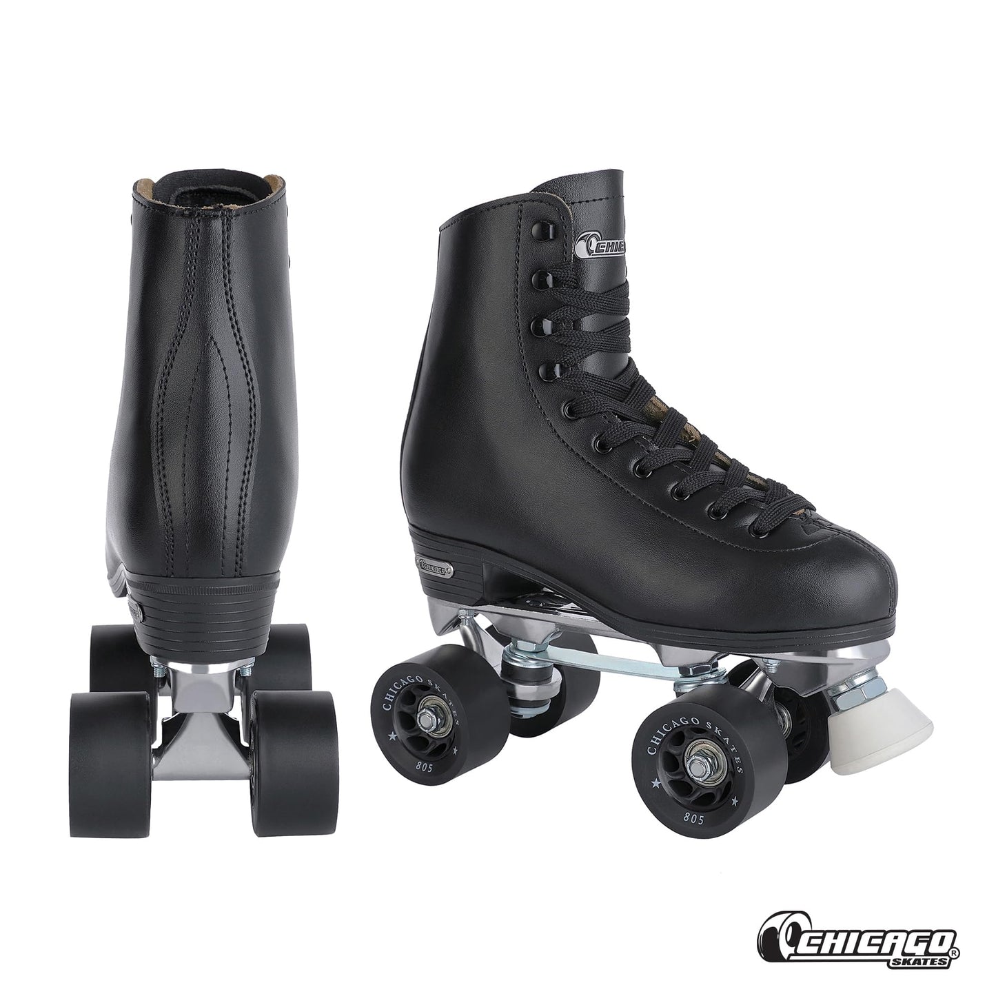 Chicago Quad Roller Skates for Women & Men – Durable, Top Performance Indoor/Outdoor Use or Roller Derby - Classic Deluxe Leather High-Top Boots with 60mm Urethane Wheels & Semi-Precision Bearings