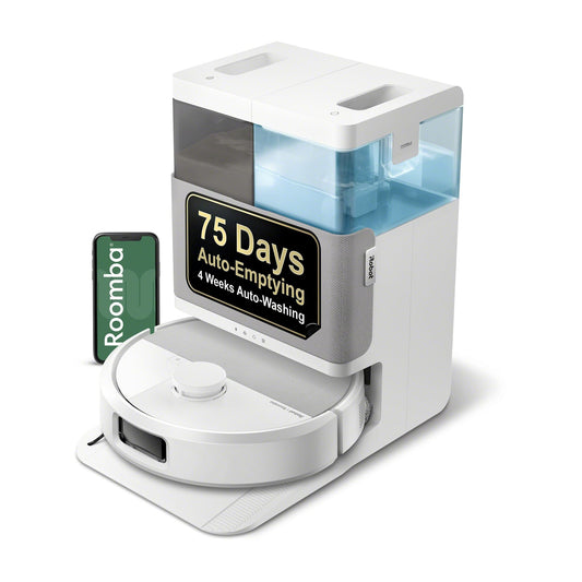 iRobot Roomba Plus 505 Combo Robot Vacuum & Mop with AutoWash Dock - Extending Spinning Mop Pads, Self-Empties, Pad Wash & Heated Drying, Self-cleaning, Recognizes & Avoids Obstacles, LiDAR Navigation