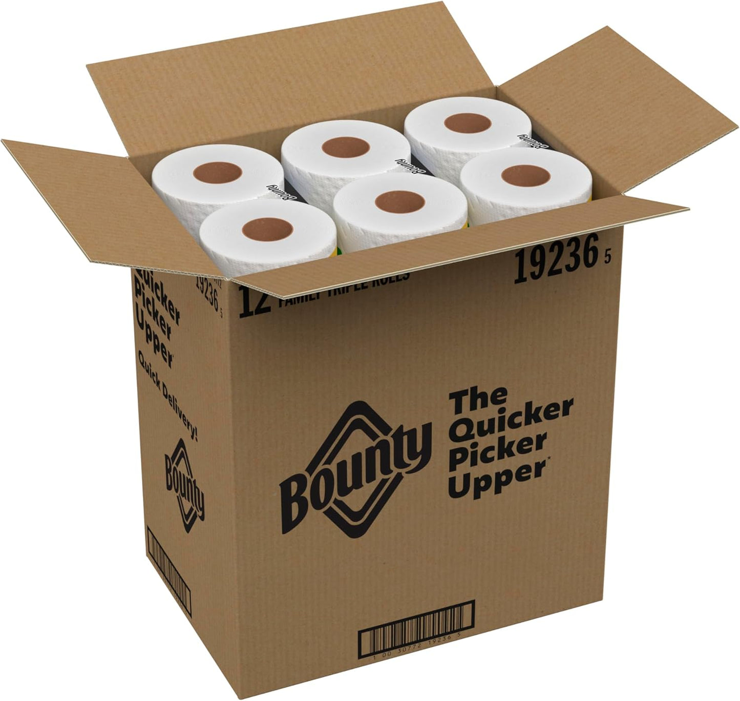 Bounty Paper Towels Quick Size, White, 16 Family Rolls = 40 Regular Rolls