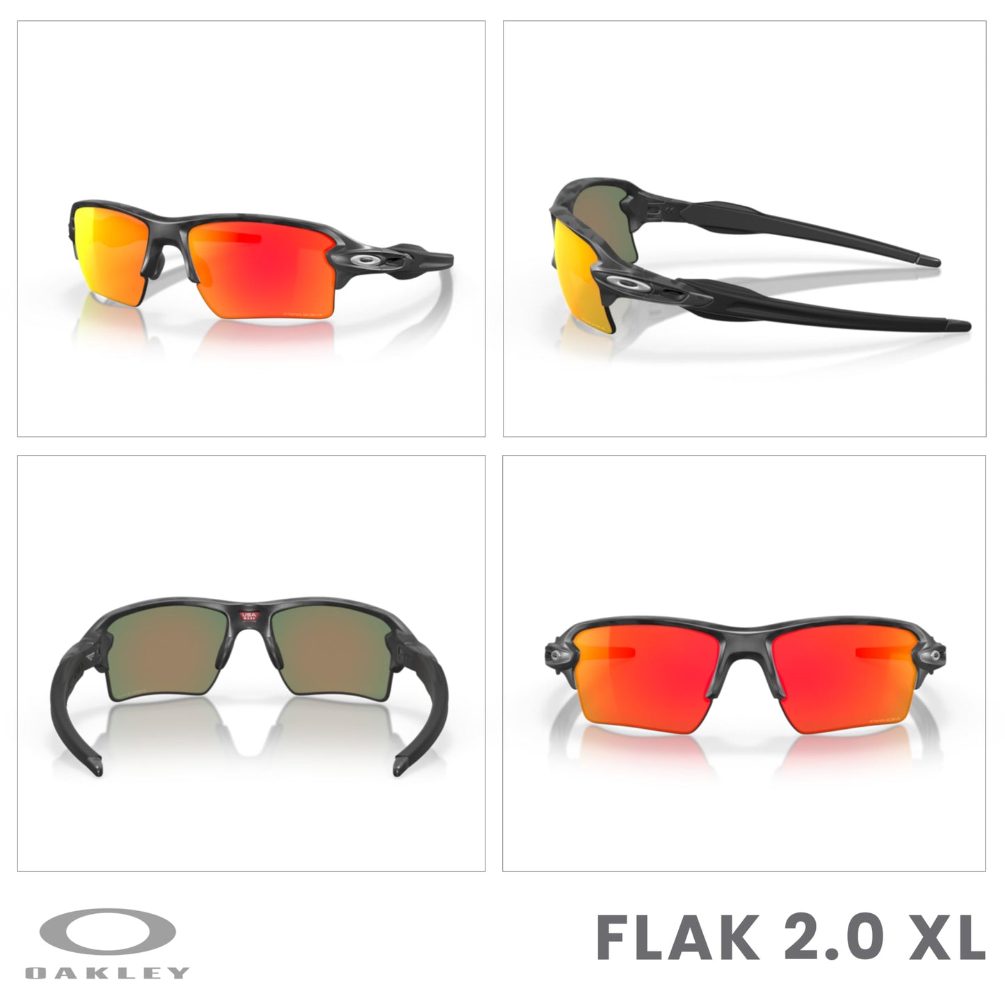 OAKLEY Flak 2.0 XL OO9188 Rectangle Sunglasses For Men+ Bundle Accessory Leash Kit, Microfiber Pouch